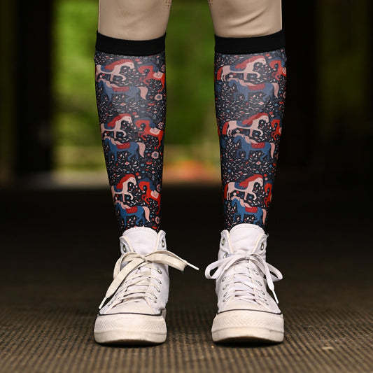 dreamers & schemers Boot Sock Dreamers & Schemers-  Fall Frolic equestrian team apparel online tack store mobile tack store custom farm apparel custom show stable clothing equestrian lifestyle horse show clothing riding clothes Unicorns & Fluffy Clouds Horse Riding  Boot Socks horses equestrian tack store