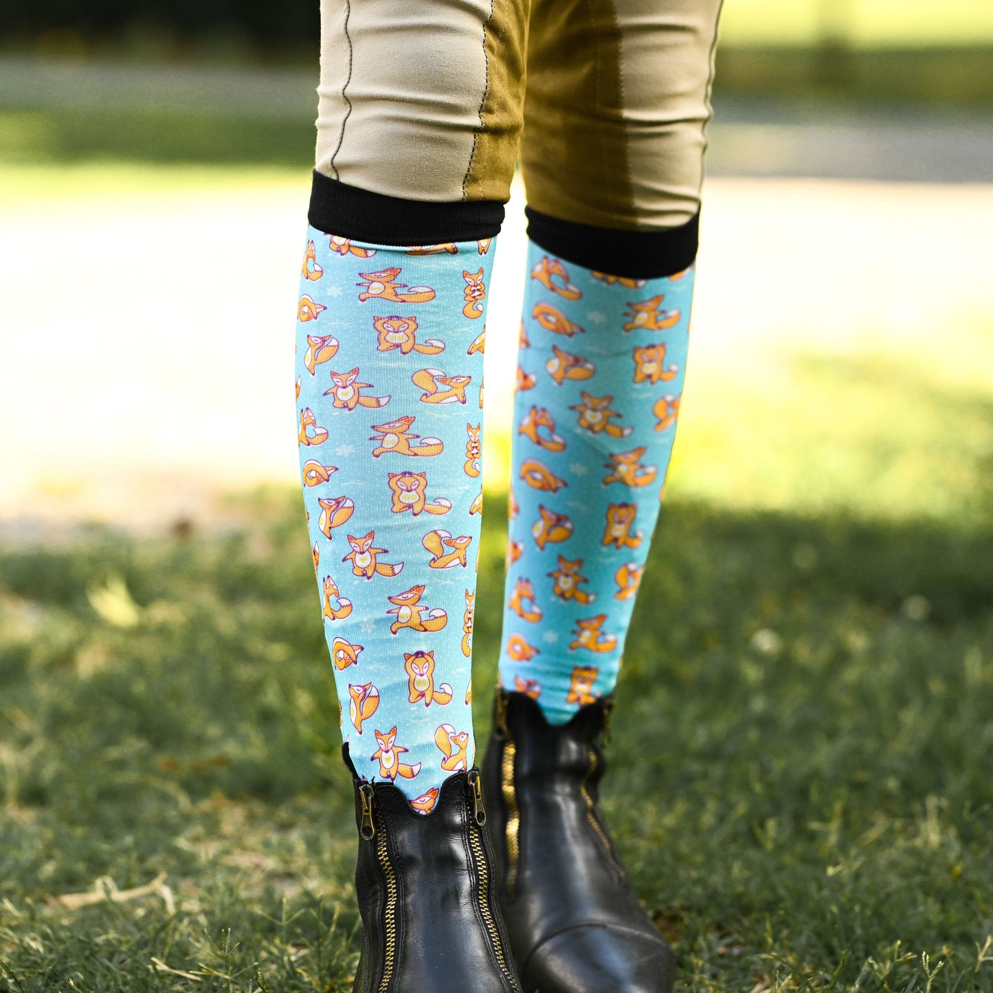 dreamers & schemers Boot Sock Dreamers & Schemers- Foxy Flex equestrian team apparel online tack store mobile tack store custom farm apparel custom show stable clothing equestrian lifestyle horse show clothing riding clothes Unicorns & Fluffy Clouds Horse Riding  Boot Socks horses equestrian tack store