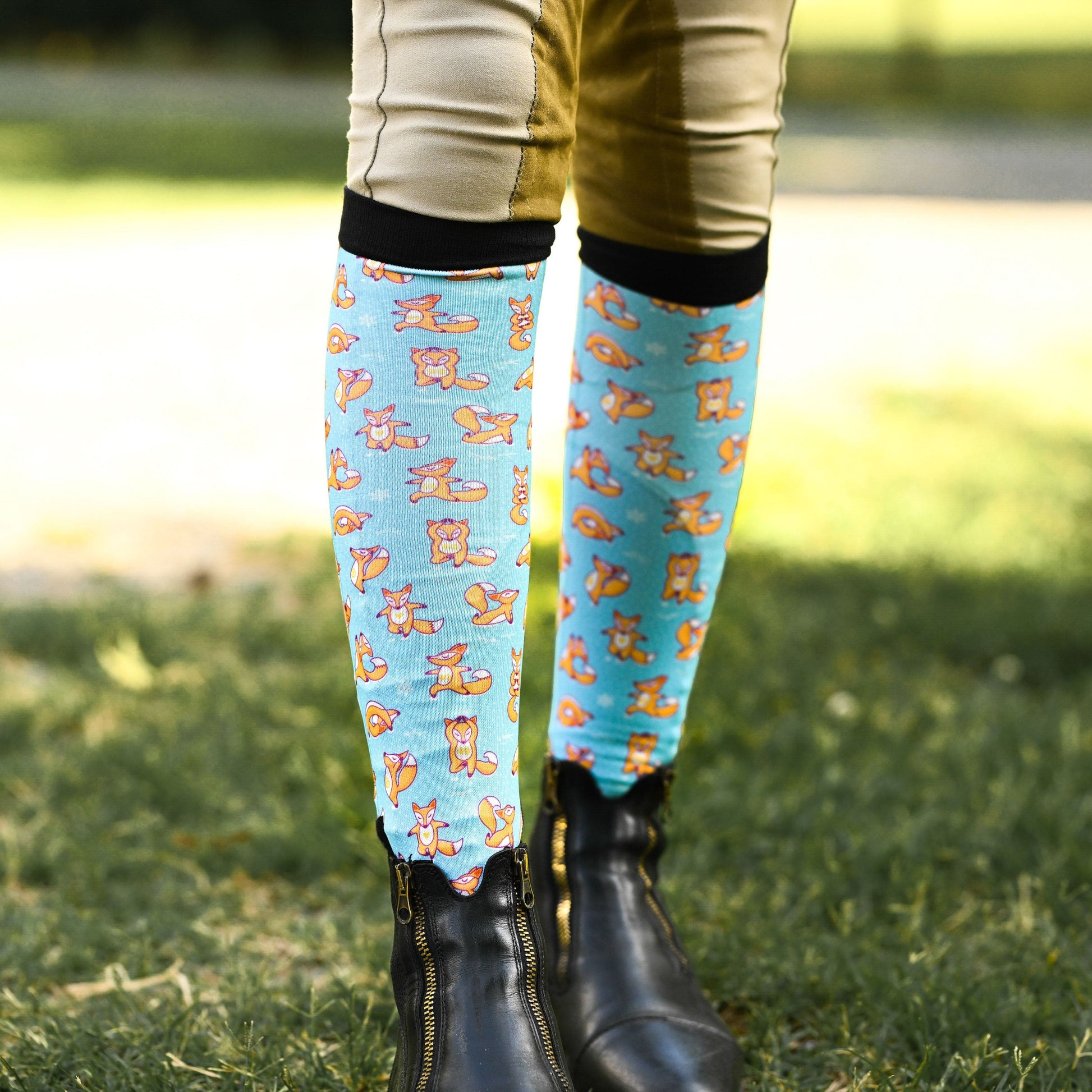 dreamers & schemers Boot Sock Dreamers & Schemers- Foxy Flex equestrian team apparel online tack store mobile tack store custom farm apparel custom show stable clothing equestrian lifestyle horse show clothing riding clothes Unicorns & Fluffy Clouds Horse Riding  Boot Socks horses equestrian tack store