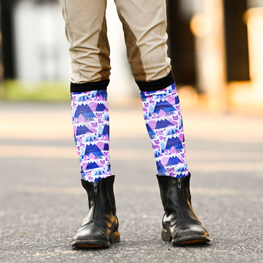 dreamers & schemers Boot Sock Dreamers & Schemers- Foxy Flurries (Youth) equestrian team apparel online tack store mobile tack store custom farm apparel custom show stable clothing equestrian lifestyle horse show clothing riding clothes Unicorns & Fluffy Clouds Horse Riding  Boot Socks horses equestrian tack store