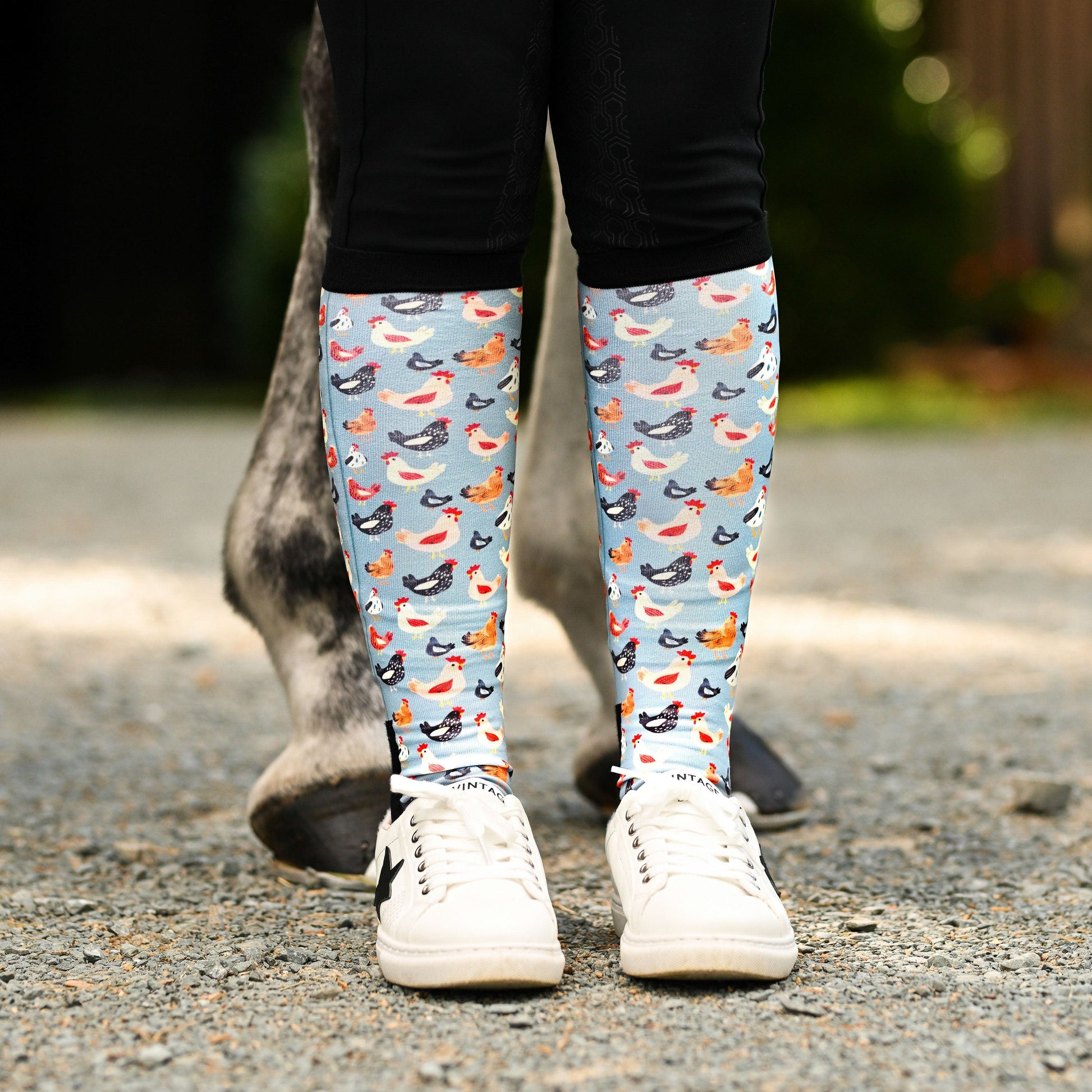 dreamers & schemers Boot Sock Dreamers & Schemers- Hen House equestrian team apparel online tack store mobile tack store custom farm apparel custom show stable clothing equestrian lifestyle horse show clothing riding clothes Unicorns & Fluffy Clouds Horse Riding  Boot Socks horses equestrian tack store