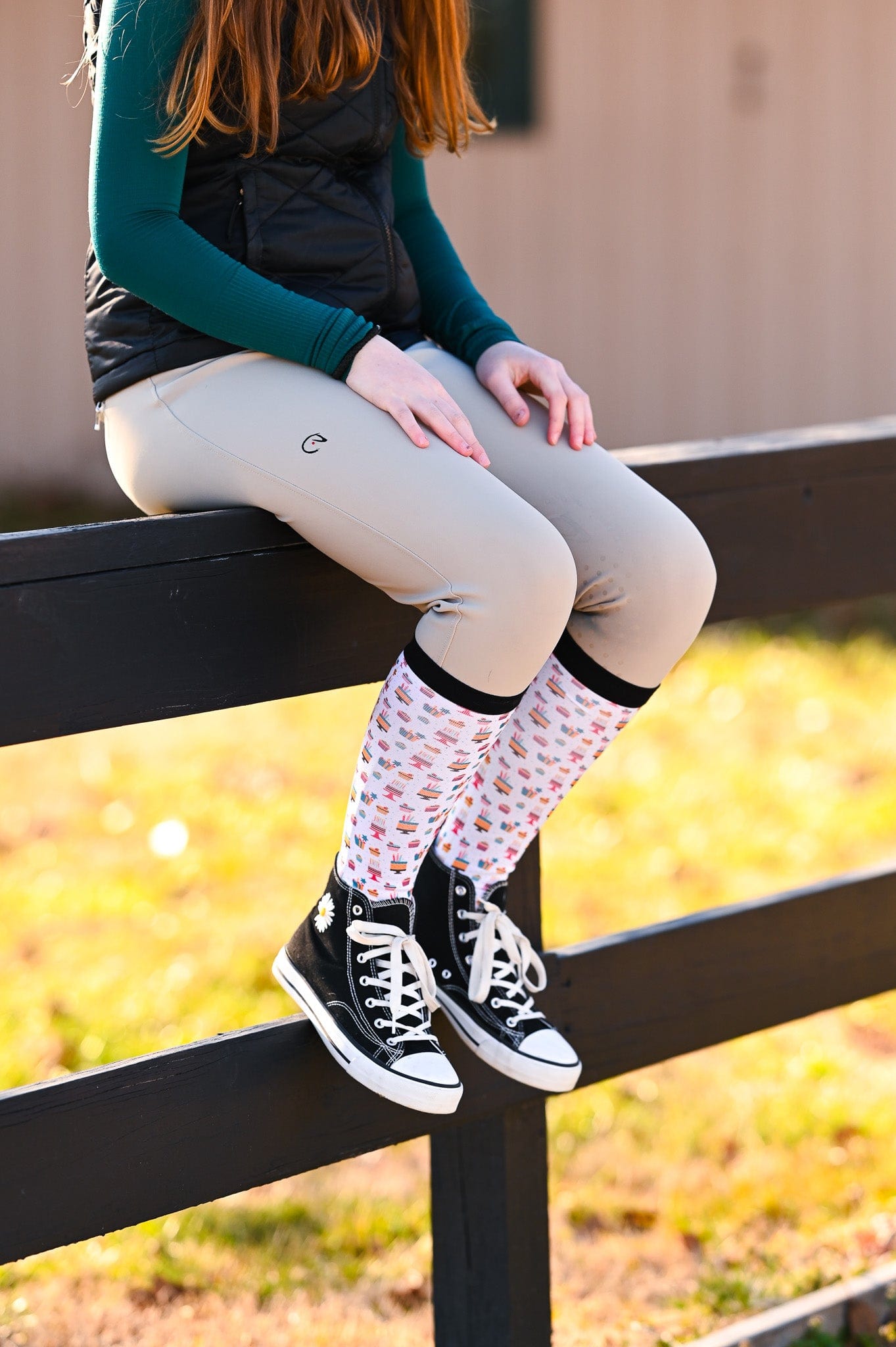 dreamers & schemers Boot Sock Dreamers & Schemers- Birthday equestrian team apparel online tack store mobile tack store custom farm apparel custom show stable clothing equestrian lifestyle horse show clothing riding clothes Unicorns & Fluffy Clouds Horse Riding Boot Socks horses equestrian tack store