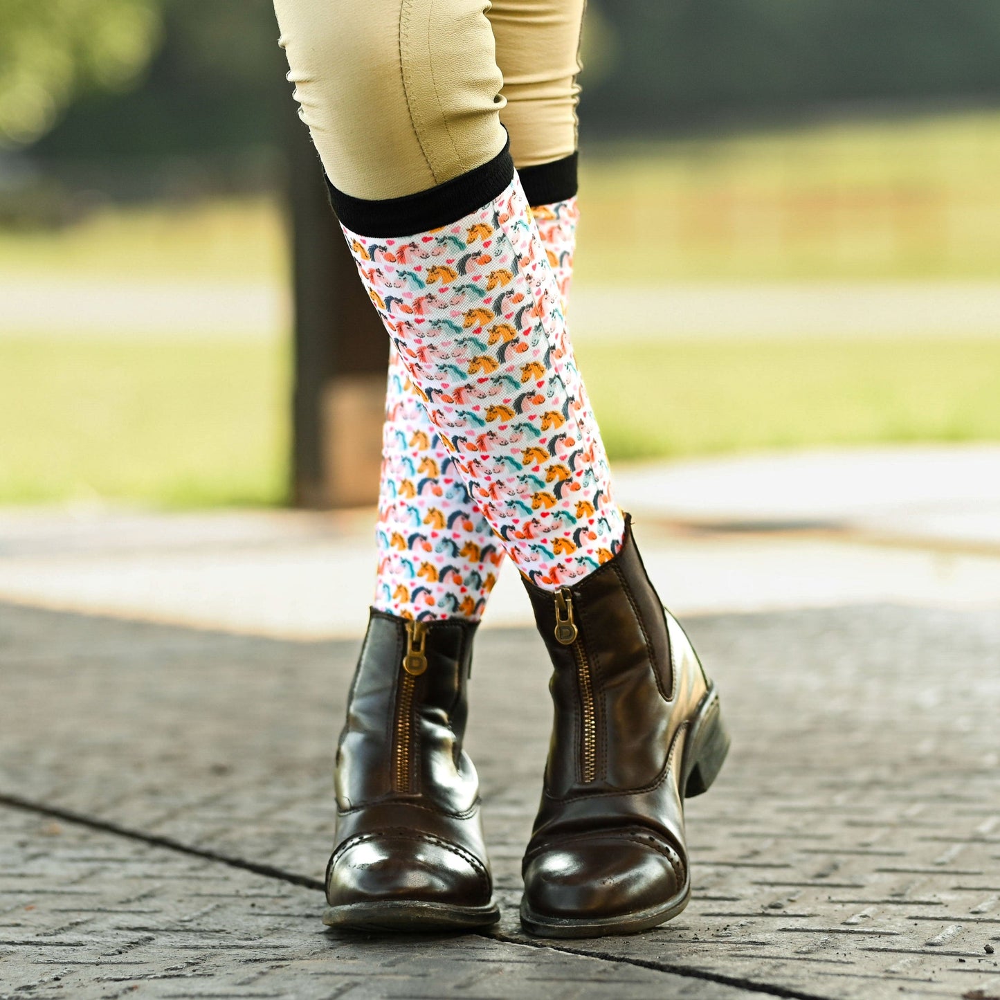 dreamers & schemers Boot Sock Dreamers & Schemers- Horsing Around (Youth) equestrian team apparel online tack store mobile tack store custom farm apparel custom show stable clothing equestrian lifestyle horse show clothing riding clothes Unicorns & Fluffy Clouds Horse Riding  Boot Socks horses equestrian tack store