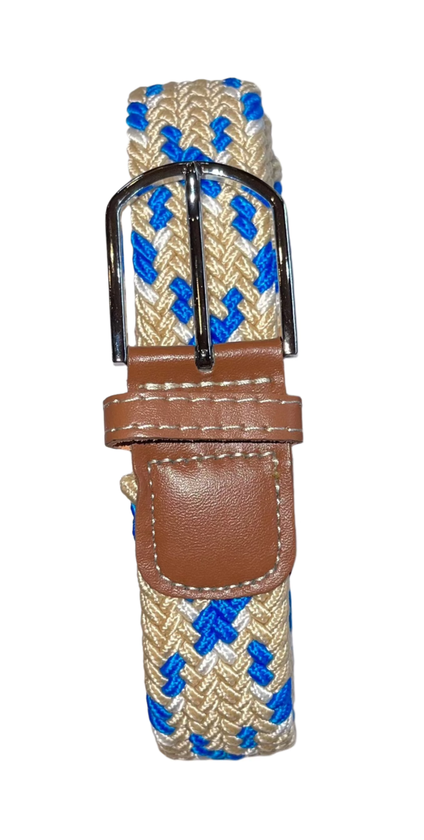 Rather Lucky Belts Beige/Royal/White Rather Lucky- Braided Belt equestrian team apparel online tack store mobile tack store custom farm apparel custom show stable clothing equestrian lifestyle horse show clothing riding clothes horses equestrian tack store