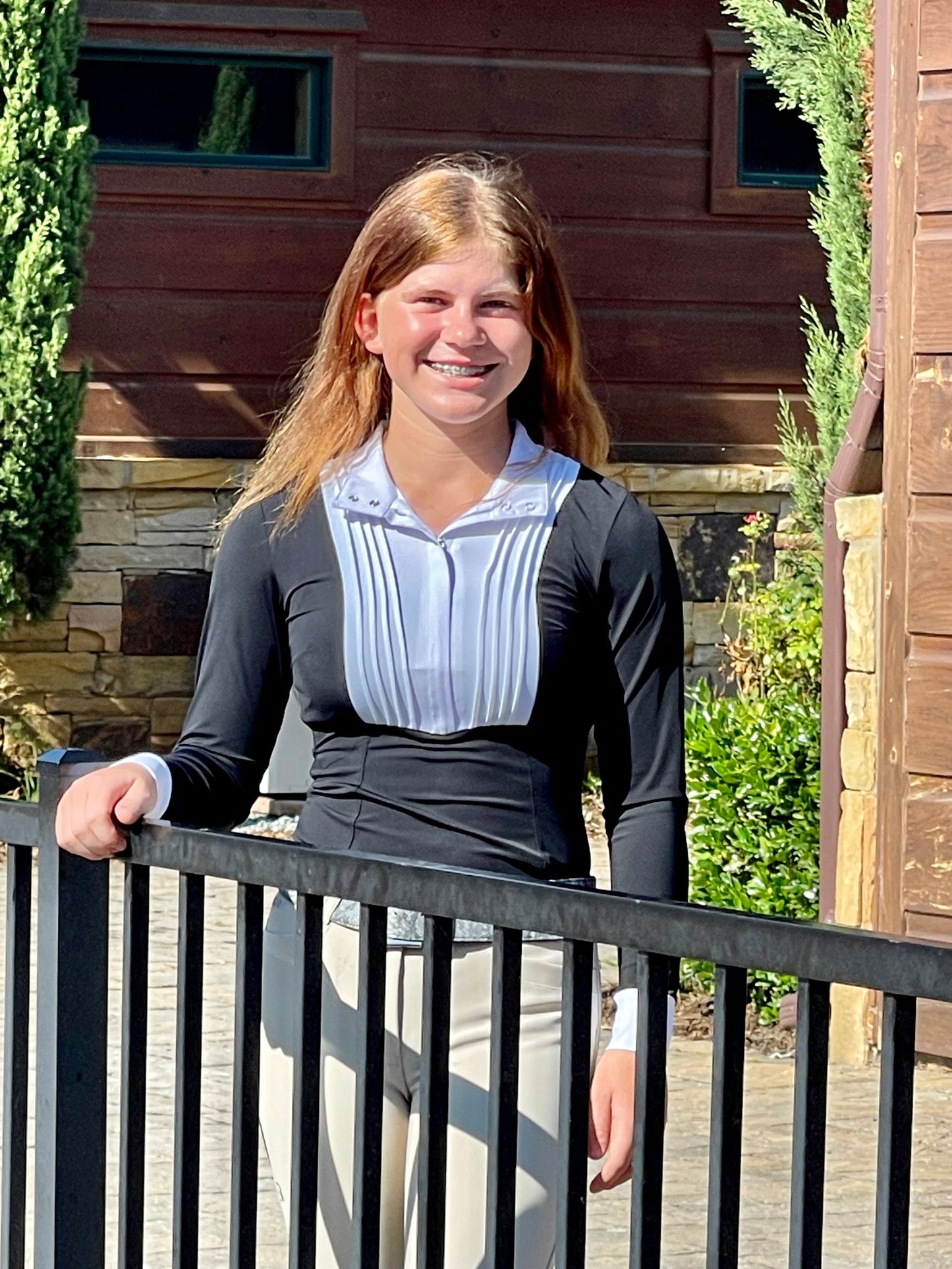 Equestrian Team Apparel XXS / Black Equestrian Team Apparel- Show Shirt Long Sleeve Exclusive equestrian team apparel online tack store mobile tack store custom farm apparel custom show stable clothing equestrian lifestyle horse show clothing riding clothes horses equestrian tack store