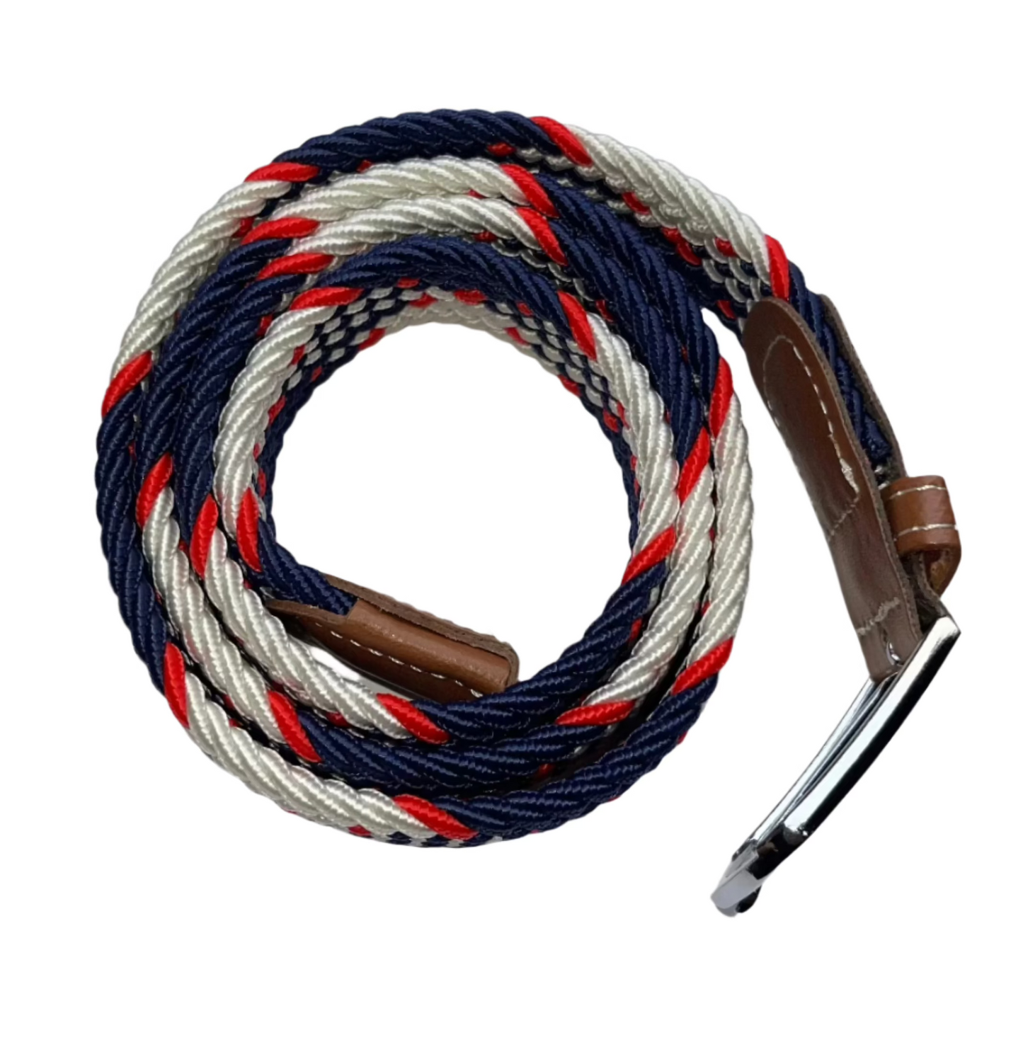 Rather Lucky Belts White/Navy/Red Rather Lucky- Braided Belt equestrian team apparel online tack store mobile tack store custom farm apparel custom show stable clothing equestrian lifestyle horse show clothing riding clothes horses equestrian tack store