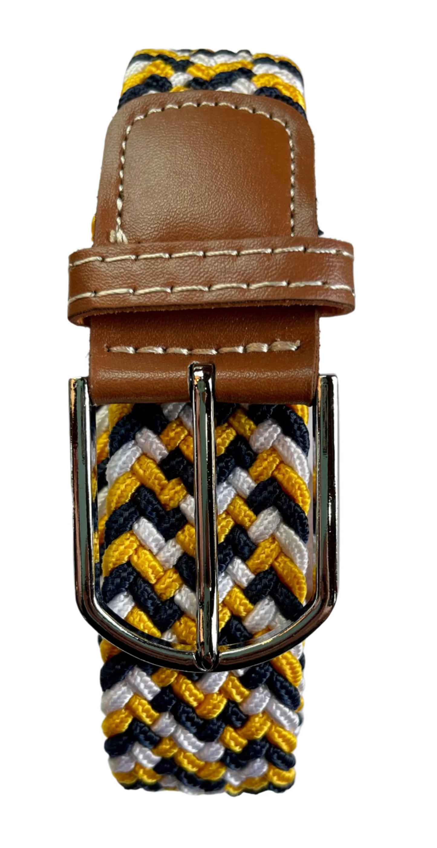 Rather Lucky Belts Navy/Yellow/White Rather Lucky- Braided Belt equestrian team apparel online tack store mobile tack store custom farm apparel custom show stable clothing equestrian lifestyle horse show clothing riding clothes horses equestrian tack store