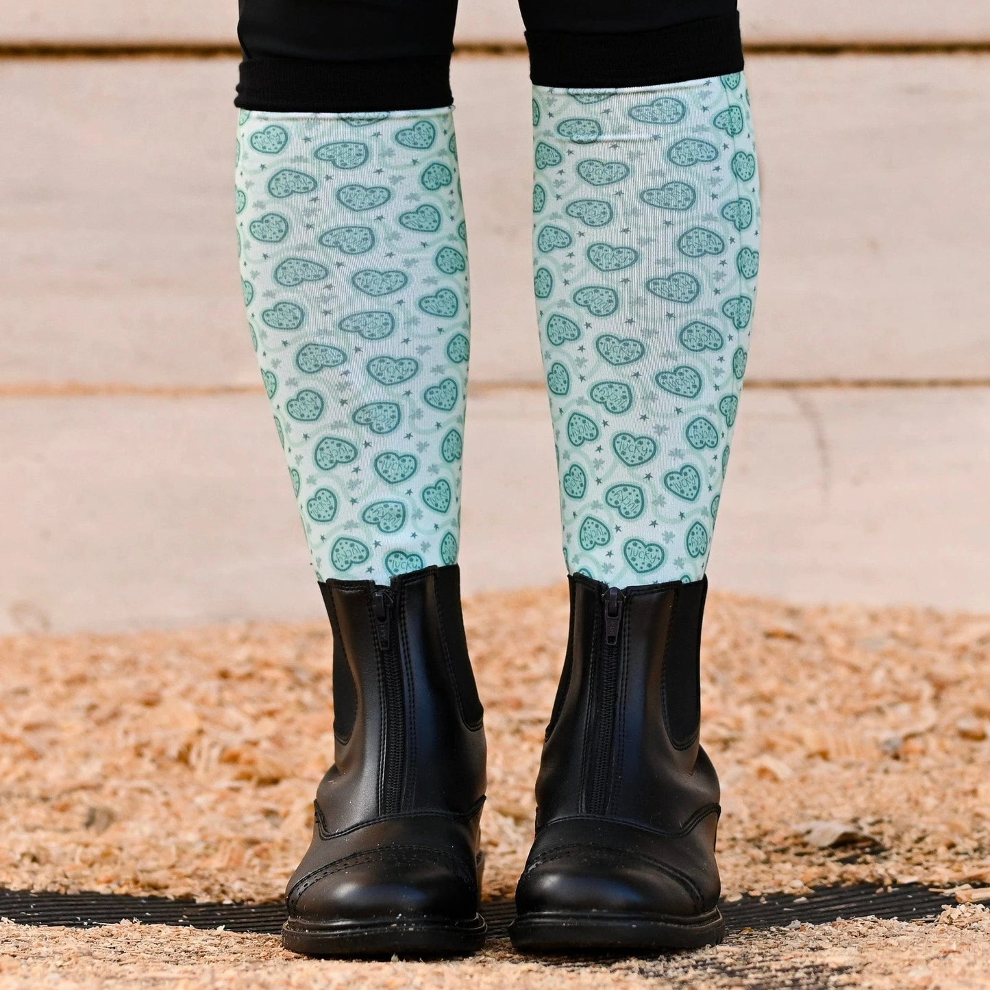 dreamers & schemers Boot Sock Dreamers & Schemers- Lucky in Love equestrian team apparel online tack store mobile tack store custom farm apparel custom show stable clothing equestrian lifestyle horse show clothing riding clothes Unicorns & Fluffy Clouds Horse Riding Boot Socks horses equestrian tack store