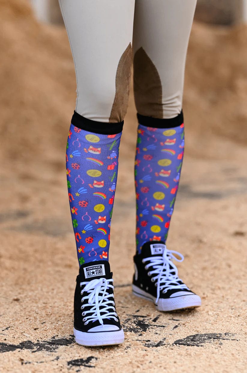 dreamers & schemers Boot Sock Dreamers & Schemers- Lucky Duck equestrian team apparel online tack store mobile tack store custom farm apparel custom show stable clothing equestrian lifestyle horse show clothing riding clothes Unicorns & Fluffy Clouds Horse Riding Boot Socks horses equestrian tack store