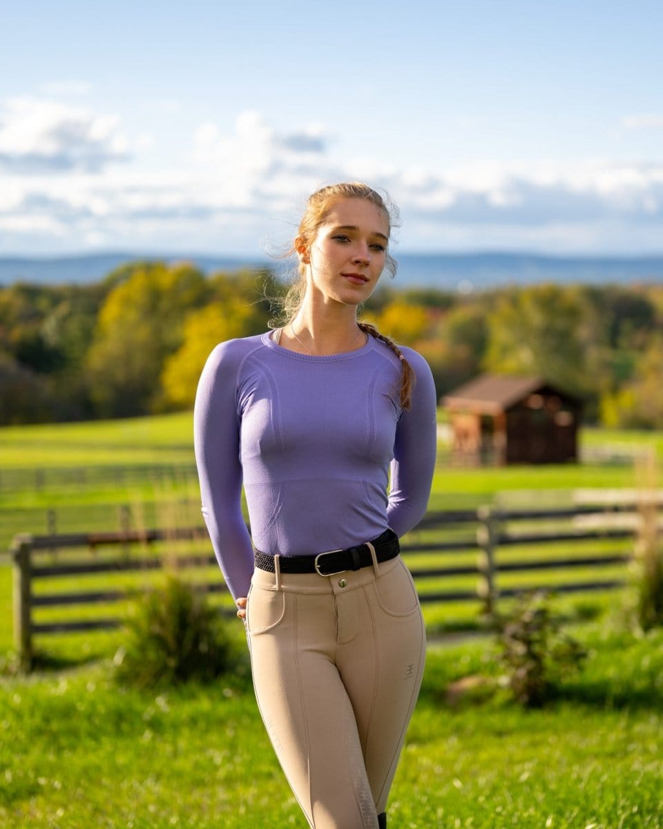 Equestly Women's Shirt Equestly- Lux Seamless Top LS Lilac equestrian team apparel online tack store mobile tack store custom farm apparel custom show stable clothing equestrian lifestyle horse show clothing riding clothes horses equestrian tack store