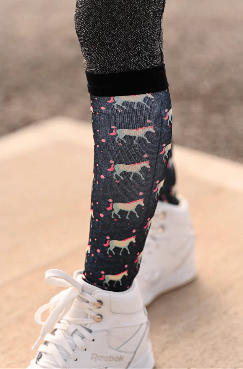 dreamers & schemers Boot Sock Dreamers & Schemers- Do you believe in Magic? equestrian team apparel online tack store mobile tack store custom farm apparel custom show stable clothing equestrian lifestyle horse show clothing riding clothes Unicorns & Fluffy Clouds Horse Riding Boot Socks horses equestrian tack store
