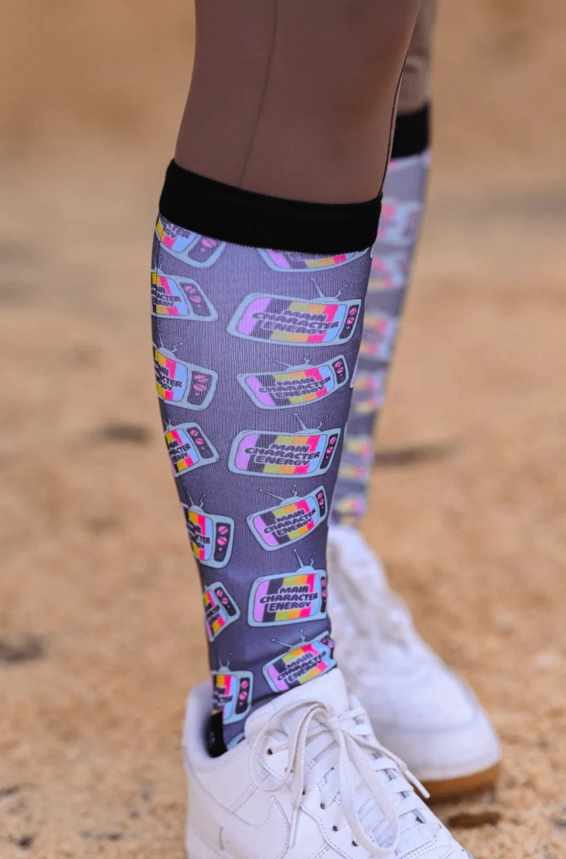 dreamers & schemers Boot Sock Dreamers & Schemers- Main Character equestrian team apparel online tack store mobile tack store custom farm apparel custom show stable clothing equestrian lifestyle horse show clothing riding clothes Unicorns & Fluffy Clouds Horse Riding Boot Socks horses equestrian tack store