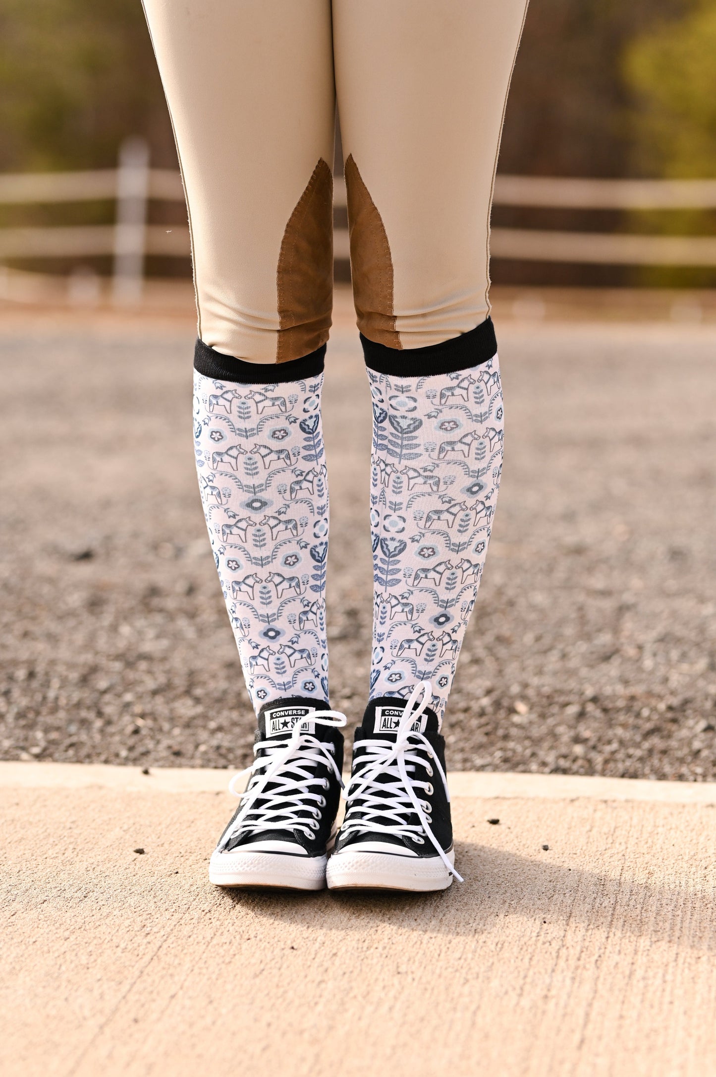 dreamers & schemers Boot Sock Dreamers & Schemers- Pony Mac Blue Dala Horse equestrian team apparel online tack store mobile tack store custom farm apparel custom show stable clothing equestrian lifestyle horse show clothing riding clothes Unicorns & Fluffy Clouds Horse Riding Boot Socks horses equestrian tack store
