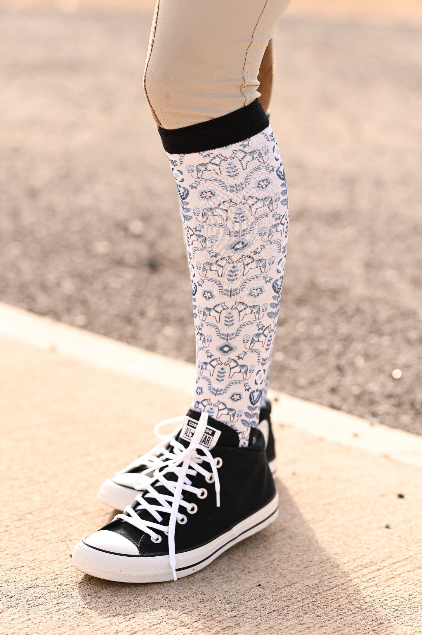 dreamers & schemers Boot Sock Dreamers & Schemers- Pony Mac Blue Dala Horse equestrian team apparel online tack store mobile tack store custom farm apparel custom show stable clothing equestrian lifestyle horse show clothing riding clothes Unicorns & Fluffy Clouds Horse Riding Boot Socks horses equestrian tack store