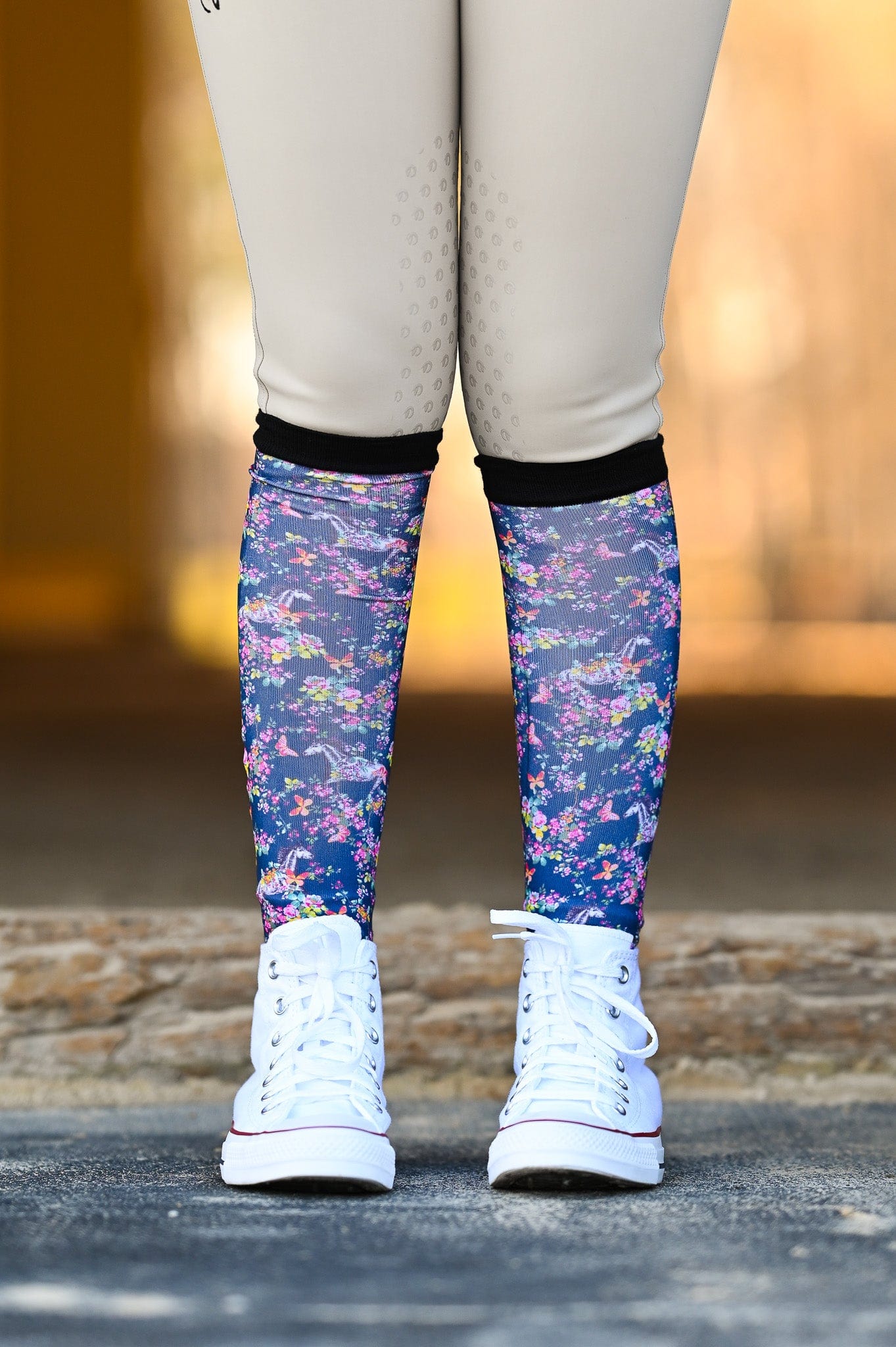 dreamers & schemers Boot Sock Dreamers & Schemers- Pony Mac Blue Floral Horse equestrian team apparel online tack store mobile tack store custom farm apparel custom show stable clothing equestrian lifestyle horse show clothing riding clothes Unicorns & Fluffy Clouds Horse Riding Boot Socks horses equestrian tack store