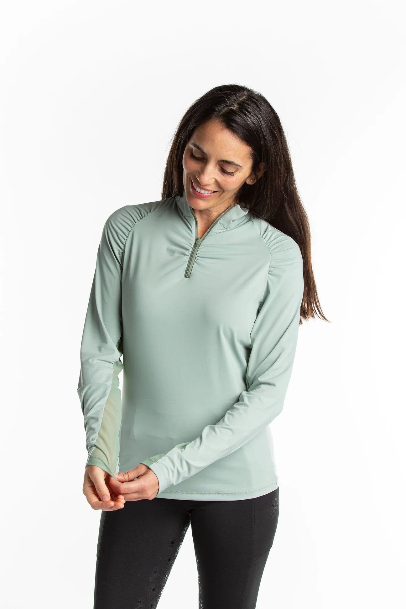 Hannah Childs top Hannah Childs- Naomi 1/4 Zip Top (Long Sleeve) equestrian team apparel online tack store mobile tack store custom farm apparel custom show stable clothing equestrian lifestyle horse show clothing riding clothes Hannah Childs- Naomi 1/4 Zip Top (Long Sleeve) horses equestrian tack store