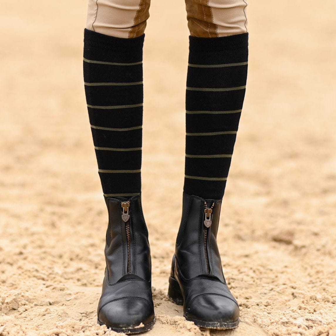 dreamers & schemers Boot Sock Black/Sage Stripes Dreamers & Schemers- Simple Stripes Knit Socks equestrian team apparel online tack store mobile tack store custom farm apparel custom show stable clothing equestrian lifestyle horse show clothing riding clothes Dreamers & Schemers- Simple Stripes Knit Socks horses equestrian tack store