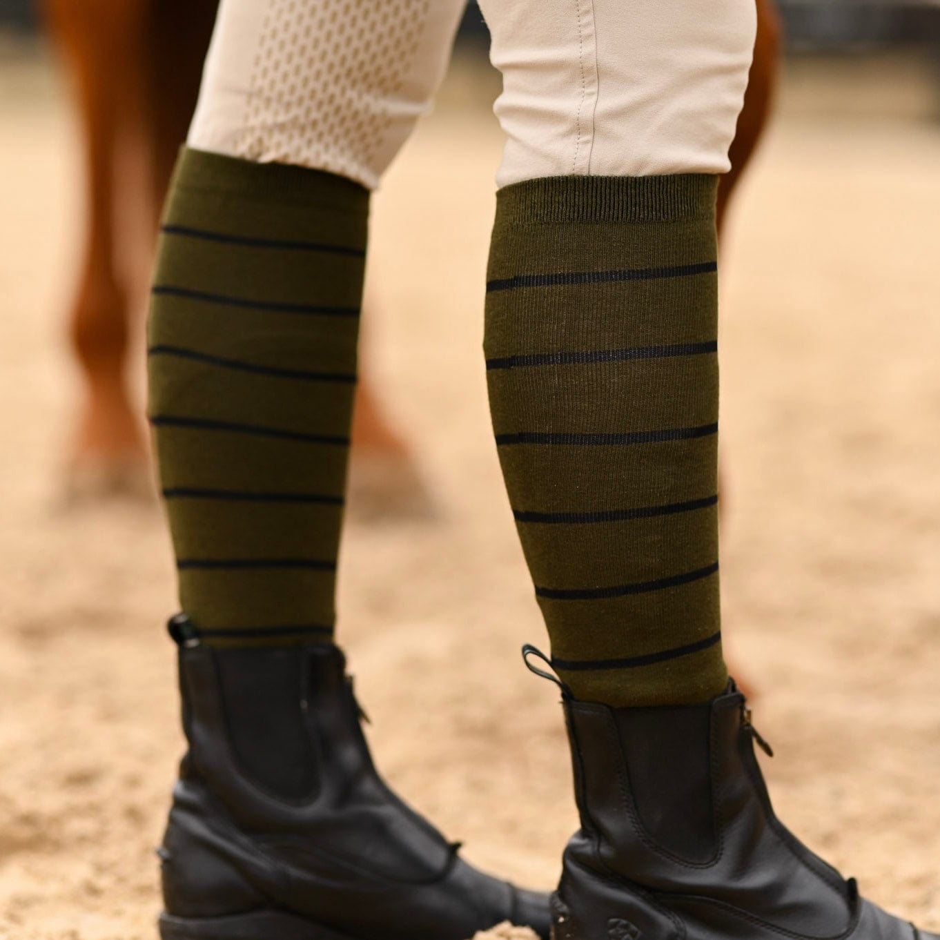 dreamers & schemers Boot Sock Sage/Black Stripes Dreamers & Schemers- Simple Stripes Knit Socks equestrian team apparel online tack store mobile tack store custom farm apparel custom show stable clothing equestrian lifestyle horse show clothing riding clothes Dreamers & Schemers- Simple Stripes Knit Socks horses equestrian tack store