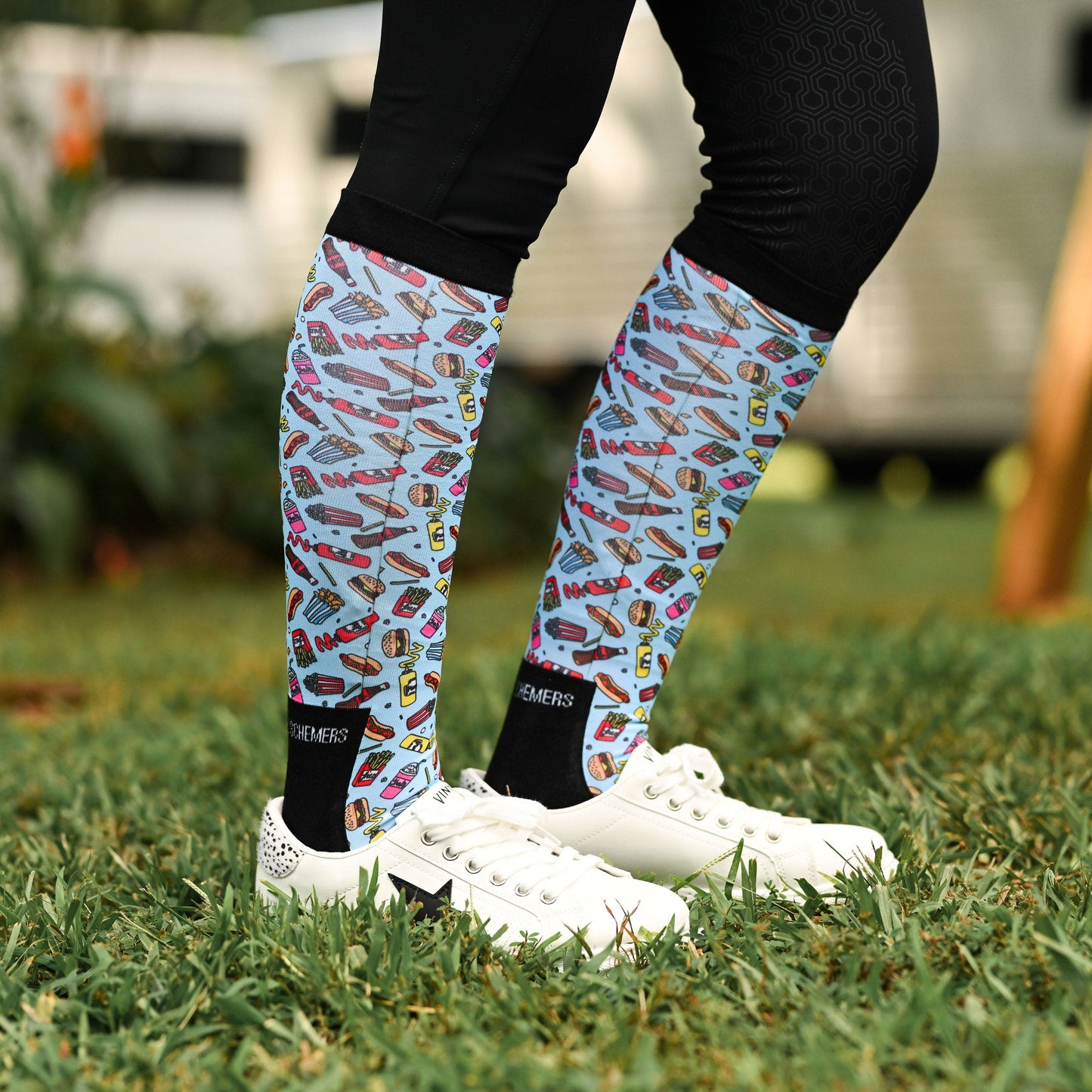 dreamers & schemers Boot Sock Dreamers & Schemers- Snack Attack equestrian team apparel online tack store mobile tack store custom farm apparel custom show stable clothing equestrian lifestyle horse show clothing riding clothes Unicorns & Fluffy Clouds Horse Riding Boot Socks horses equestrian tack store