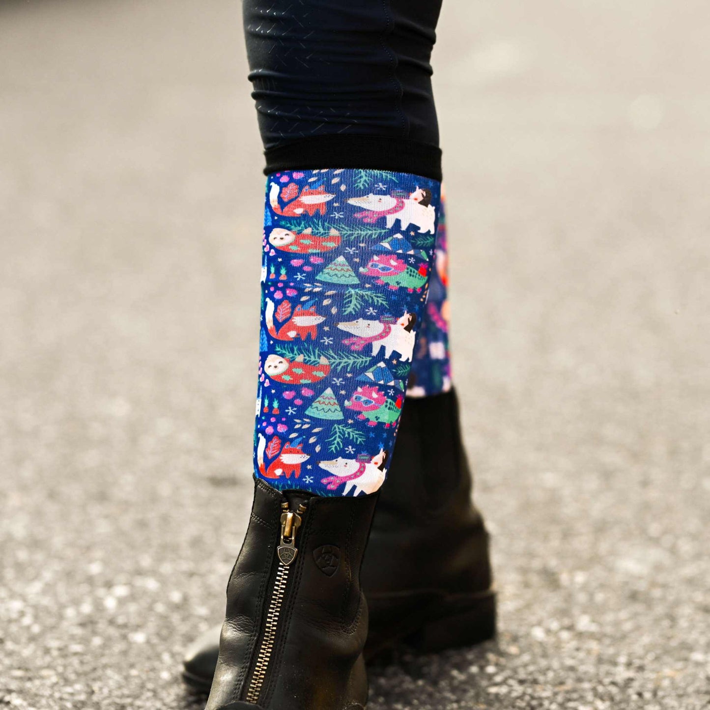 dreamers & schemers Boot Sock Dreamers & Schemers- Snow Much Fun equestrian team apparel online tack store mobile tack store custom farm apparel custom show stable clothing equestrian lifestyle horse show clothing riding clothes Unicorns & Fluffy Clouds Horse Riding Boot Socks horses equestrian tack store