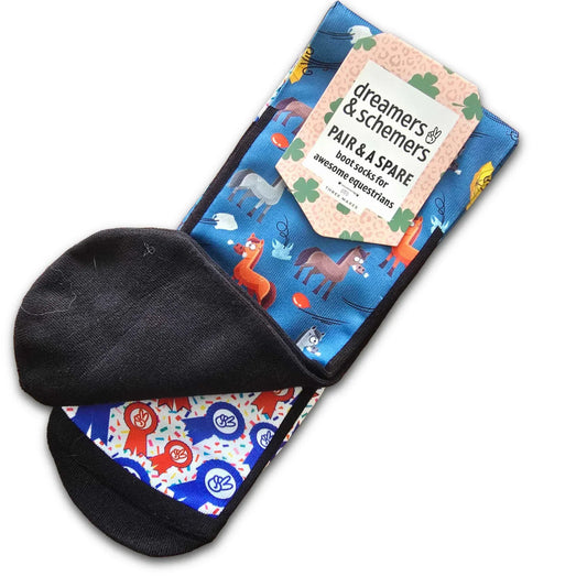 dreamers & schemers Boot Sock Dreamers & Schemers-Spring Scaries Pair & a Spare equestrian team apparel online tack store mobile tack store custom farm apparel custom show stable clothing equestrian lifestyle horse show clothing riding clothes Unicorns & Fluffy Clouds Horse Riding Boot Socks horses equestrian tack store