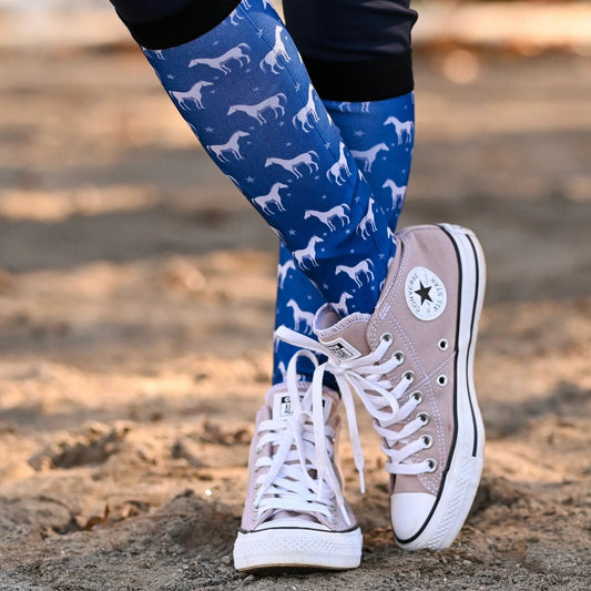 dreamers & schemers Boot Sock Dreamers & Schemers- Stars Align equestrian team apparel online tack store mobile tack store custom farm apparel custom show stable clothing equestrian lifestyle horse show clothing riding clothes Unicorns & Fluffy Clouds Horse Riding  Boot Socks horses equestrian tack store