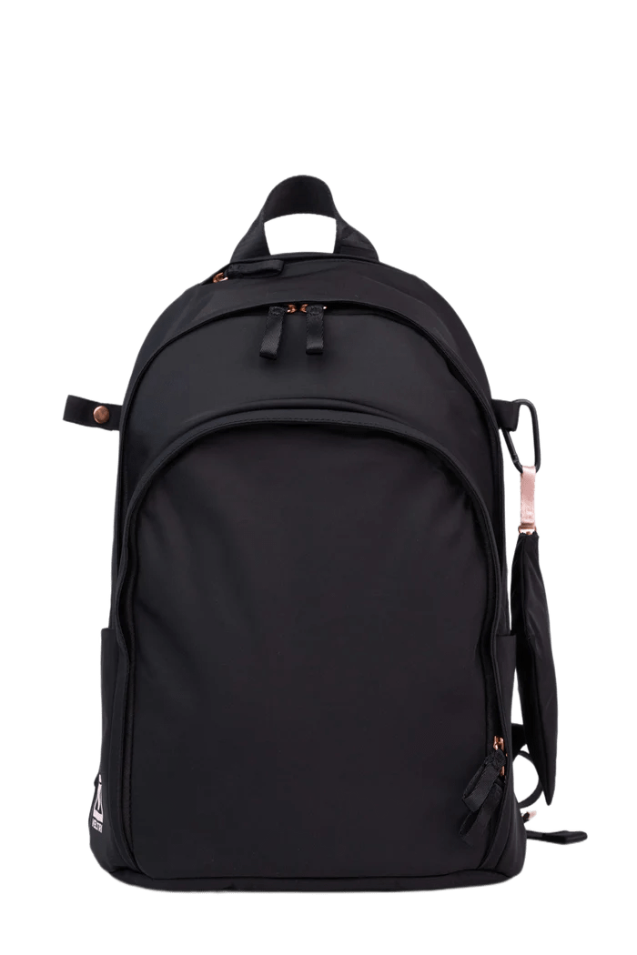 black and rose gold laptop backpack Veltri- Helmet Backpack Regular Size (Black Rose Gold) – Equestrian Team Apparel