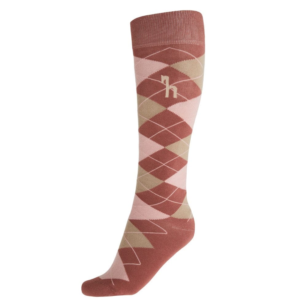 Horze Boot Sock Alana Checkered Summer Sock-Mahogony/Sesame/Light Grey equestrian team apparel online tack store mobile tack store custom farm apparel custom show stable clothing equestrian lifestyle horse show clothing riding clothes socks n socks horses equestrian tack store