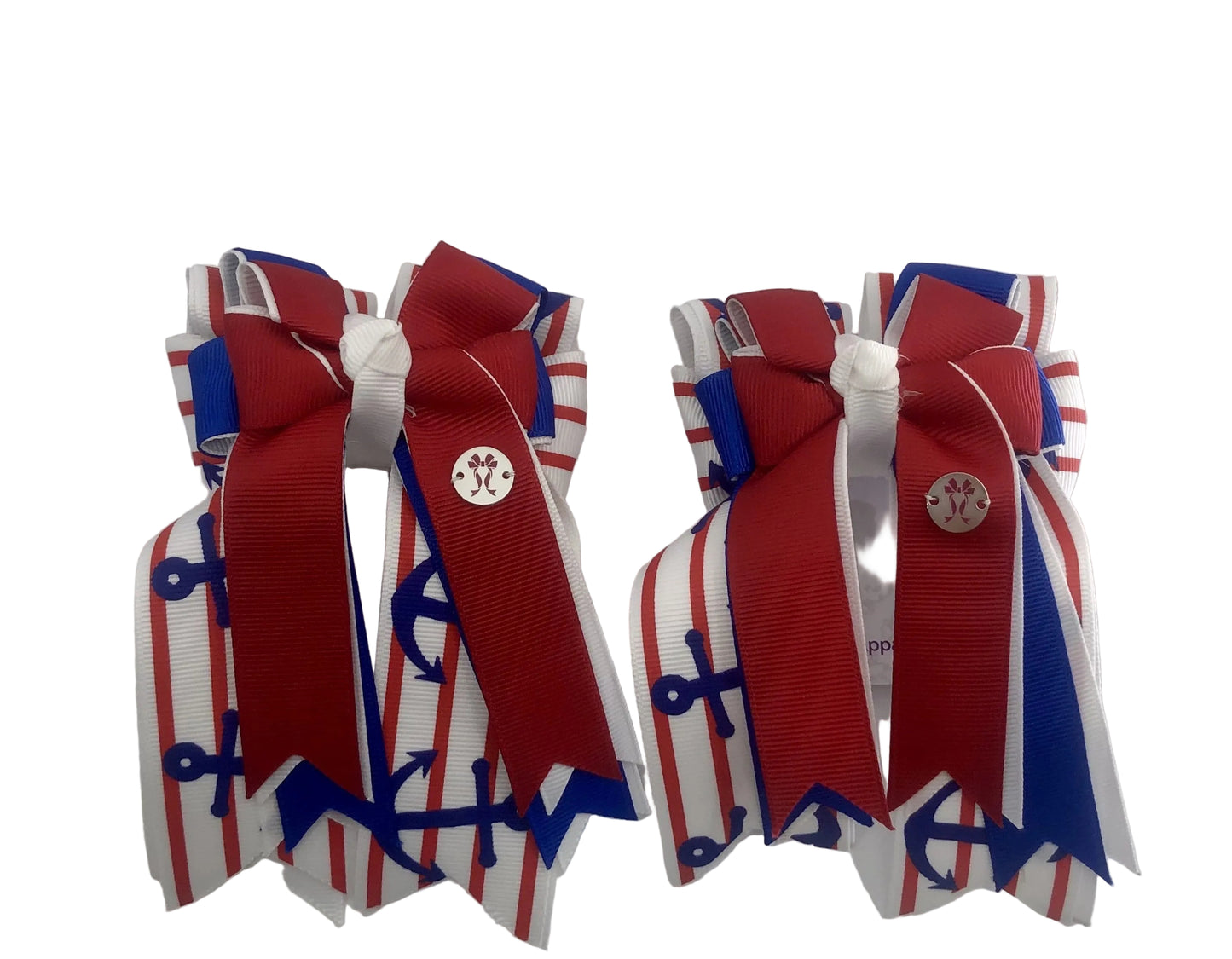PonyTail Bows 3" Tails Anchors Red PonyTail Bows equestrian team apparel online tack store mobile tack store custom farm apparel custom show stable clothing equestrian lifestyle horse show clothing riding clothes PonyTail Bows | Equestrian Hair Accessories horses equestrian tack store