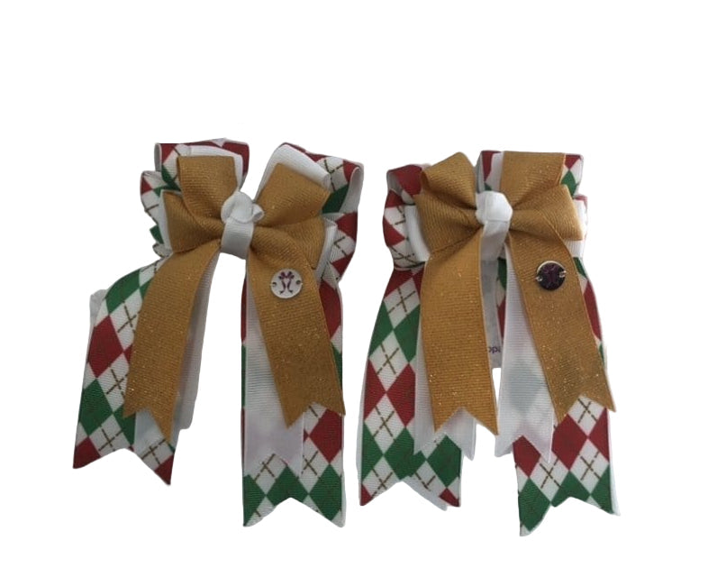 PonyTail Bows 3" Tails Argyle Plaid PonyTail Bows equestrian team apparel online tack store mobile tack store custom farm apparel custom show stable clothing equestrian lifestyle horse show clothing riding clothes PonyTail Bows | Equestrian Hair Accessories horses equestrian tack store
