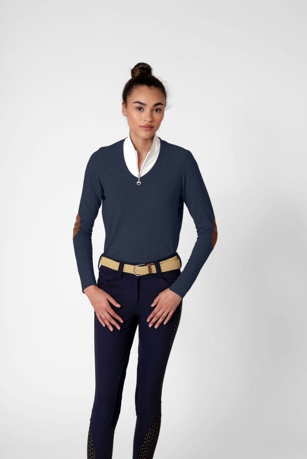 Chestnut Bay Pullover XS / Dark Navy Riders Lounge V Neck equestrian team apparel online tack store mobile tack store custom farm apparel custom show stable clothing equestrian lifestyle horse show clothing riding clothes horses equestrian tack store