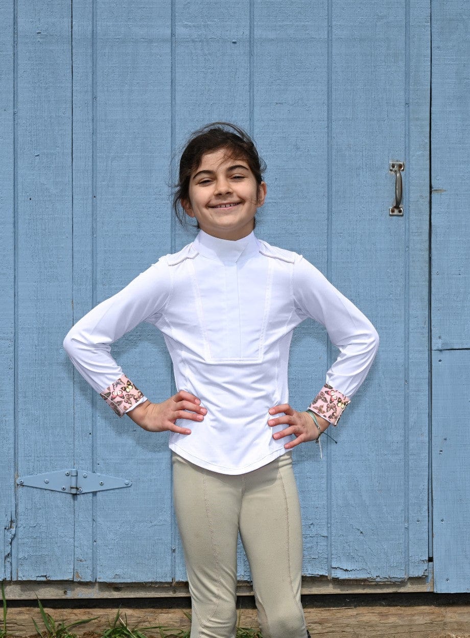 Chestnut Bay Show Shirt White / S SkyCool Liberty Youth Show Shirt equestrian team apparel online tack store mobile tack store custom farm apparel custom show stable clothing equestrian lifestyle horse show clothing riding clothes horses equestrian tack store