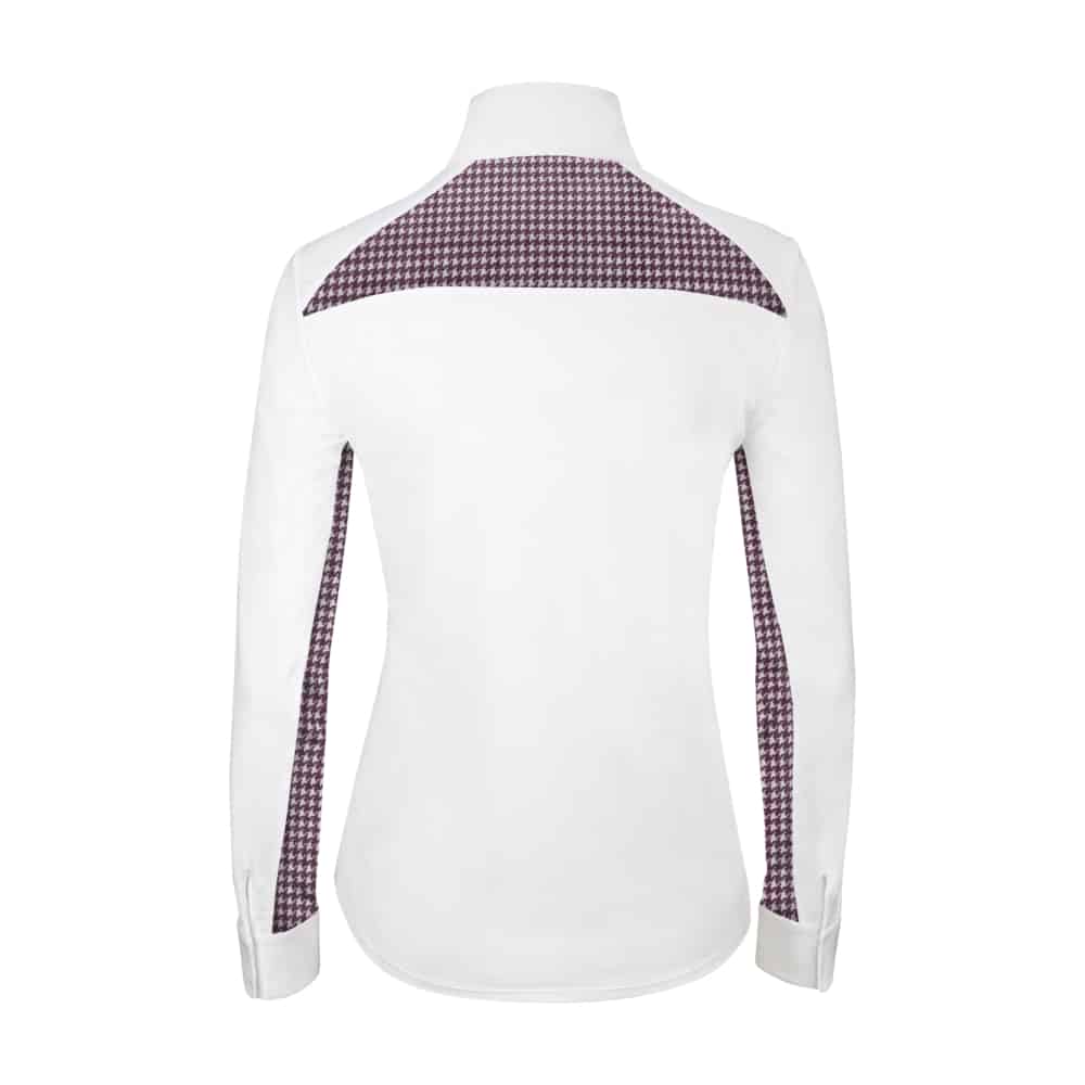 RJ Classics Show Shirt RJ Classics Carly Show Shirt Wine Houndstooth equestrian team apparel online tack store mobile tack store custom farm apparel custom show stable clothing equestrian lifestyle horse show clothing riding clothes horses equestrian tack store