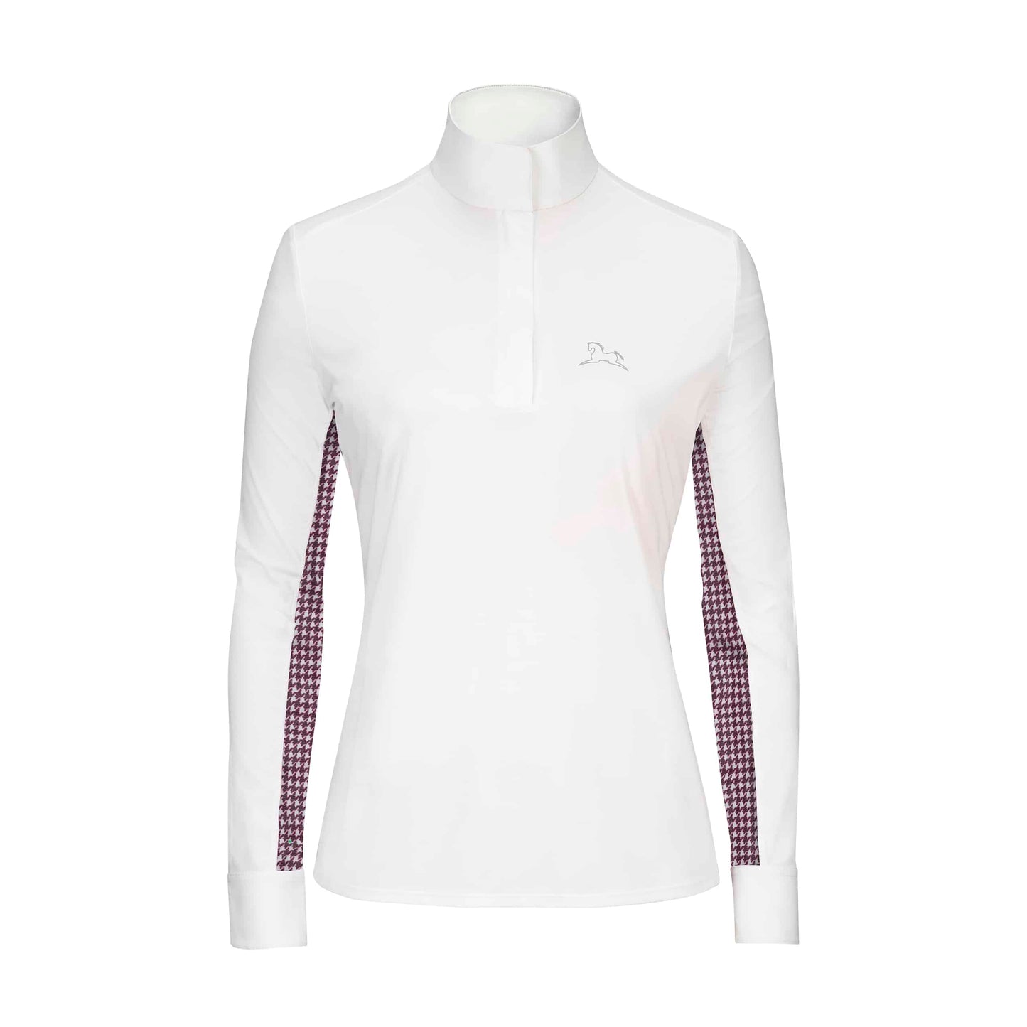 RJ Classics Show Shirt RJ Classics Carly Show Shirt Wine Houndstooth equestrian team apparel online tack store mobile tack store custom farm apparel custom show stable clothing equestrian lifestyle horse show clothing riding clothes horses equestrian tack store