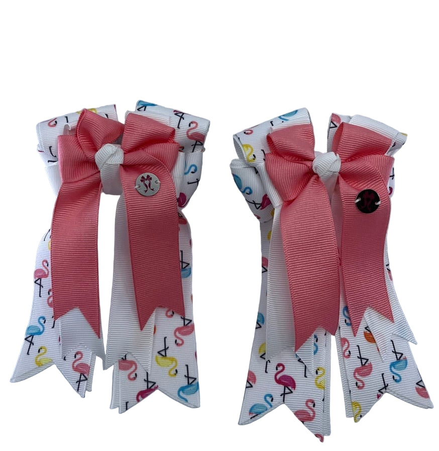 PonyTail Bows 3" Tails Flamingos For Days- Light Pink PonyTail Bows equestrian team apparel online tack store mobile tack store custom farm apparel custom show stable clothing equestrian lifestyle horse show clothing riding clothes PonyTail Bows | Equestrian Hair Accessories horses equestrian tack store