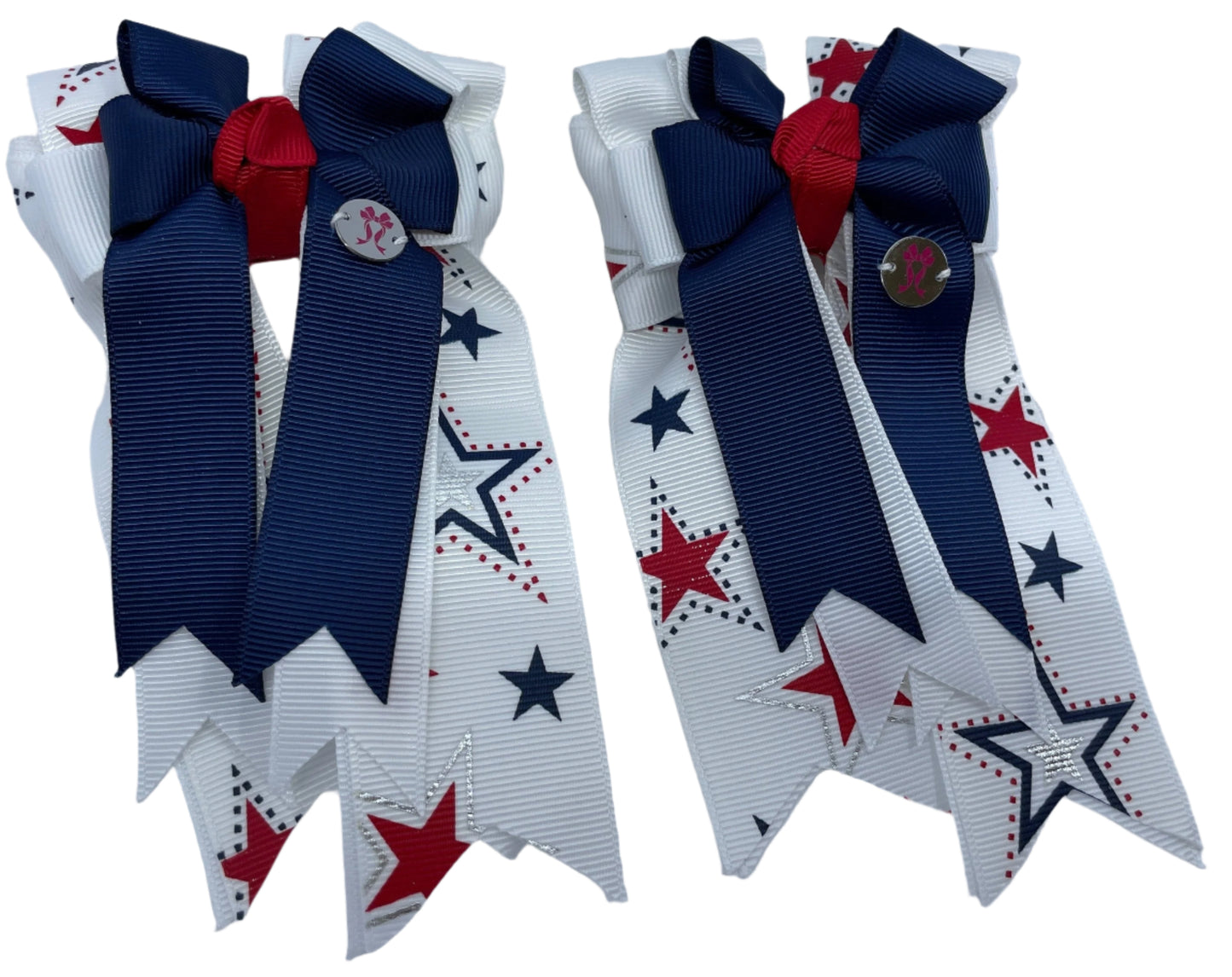 PonyTail Bows 3" Tails Star Spangled PonyTail Bows equestrian team apparel online tack store mobile tack store custom farm apparel custom show stable clothing equestrian lifestyle horse show clothing riding clothes PonyTail Bows | Equestrian Hair Accessories horses equestrian tack store