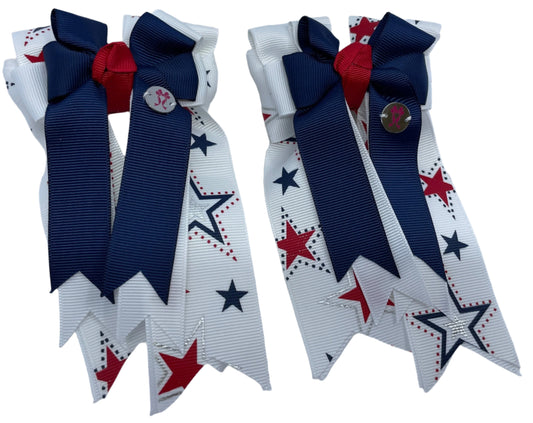 PonyTail Bows 3" Tails Star Spangled PonyTail Bows equestrian team apparel online tack store mobile tack store custom farm apparel custom show stable clothing equestrian lifestyle horse show clothing riding clothes PonyTail Bows | Equestrian Hair Accessories horses equestrian tack store