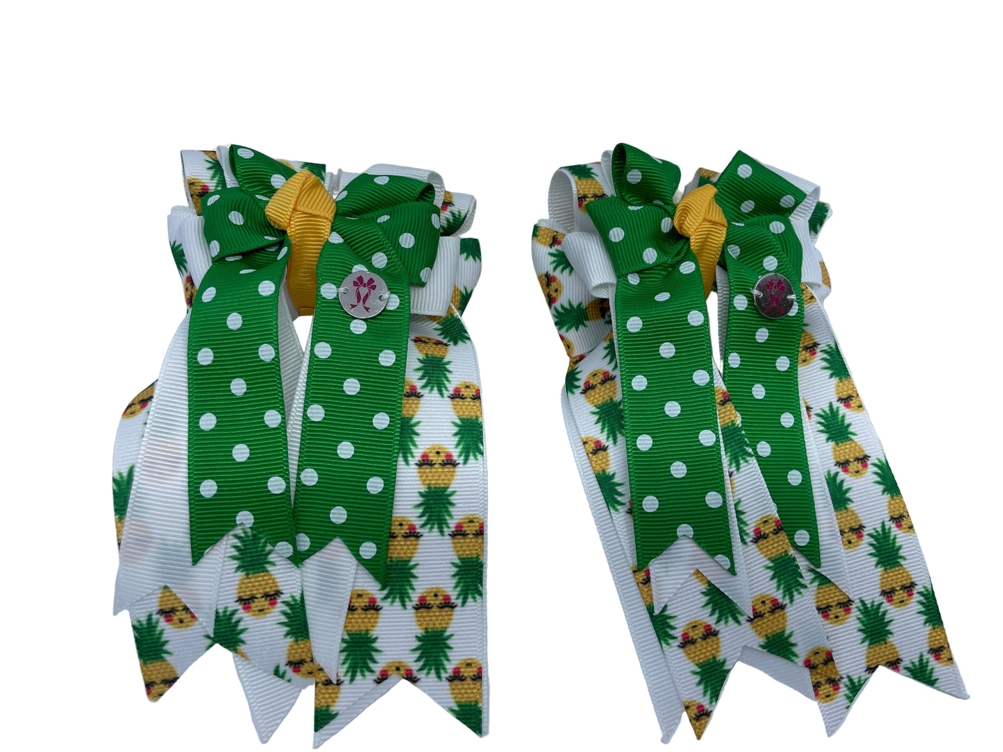 PonyTail Bows 3" Tails Pineapple Party PonyTail Bows equestrian team apparel online tack store mobile tack store custom farm apparel custom show stable clothing equestrian lifestyle horse show clothing riding clothes PonyTail Bows | Equestrian Hair Accessories horses equestrian tack store