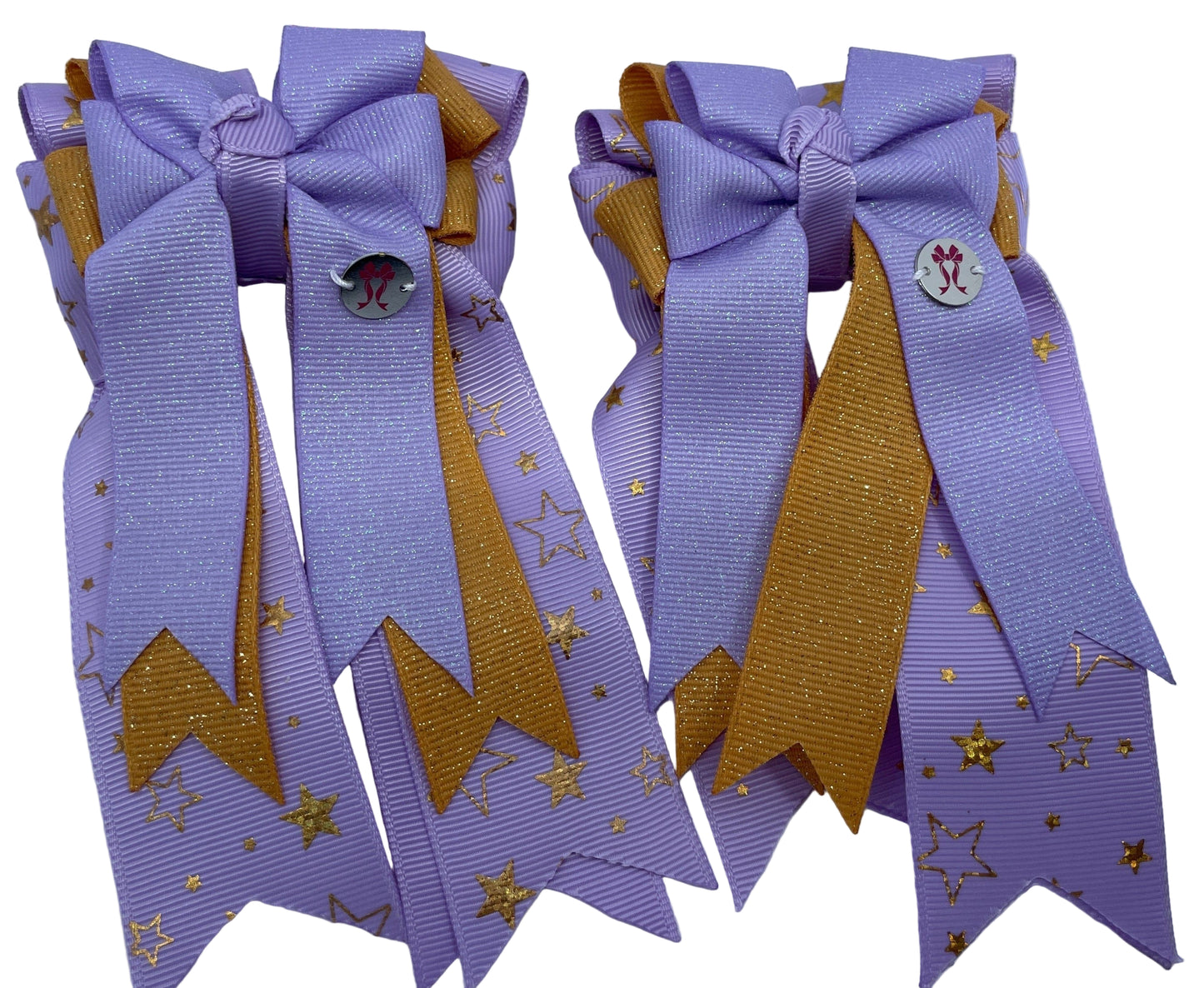 PonyTail Bows 3" Tails Starry Night- Lavender PonyTail Bows equestrian team apparel online tack store mobile tack store custom farm apparel custom show stable clothing equestrian lifestyle horse show clothing riding clothes PonyTail Bows | Equestrian Hair Accessories horses equestrian tack store