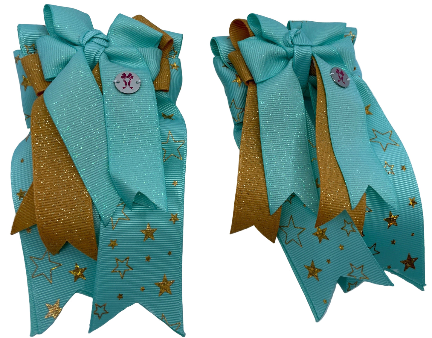 PonyTail Bows 3" Tails Starry Night- Seafoam PonyTail Bows equestrian team apparel online tack store mobile tack store custom farm apparel custom show stable clothing equestrian lifestyle horse show clothing riding clothes PonyTail Bows | Equestrian Hair Accessories horses equestrian tack store