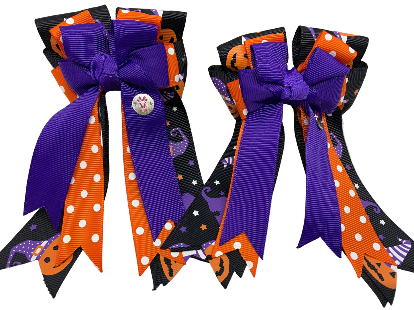 PonyTail Bows 3" Tails PonyTail Bows- Pumpkin Boo equestrian team apparel online tack store mobile tack store custom farm apparel custom show stable clothing equestrian lifestyle horse show clothing riding clothes PonyTail Bows | Equestrian Hair Accessories horses equestrian tack store
