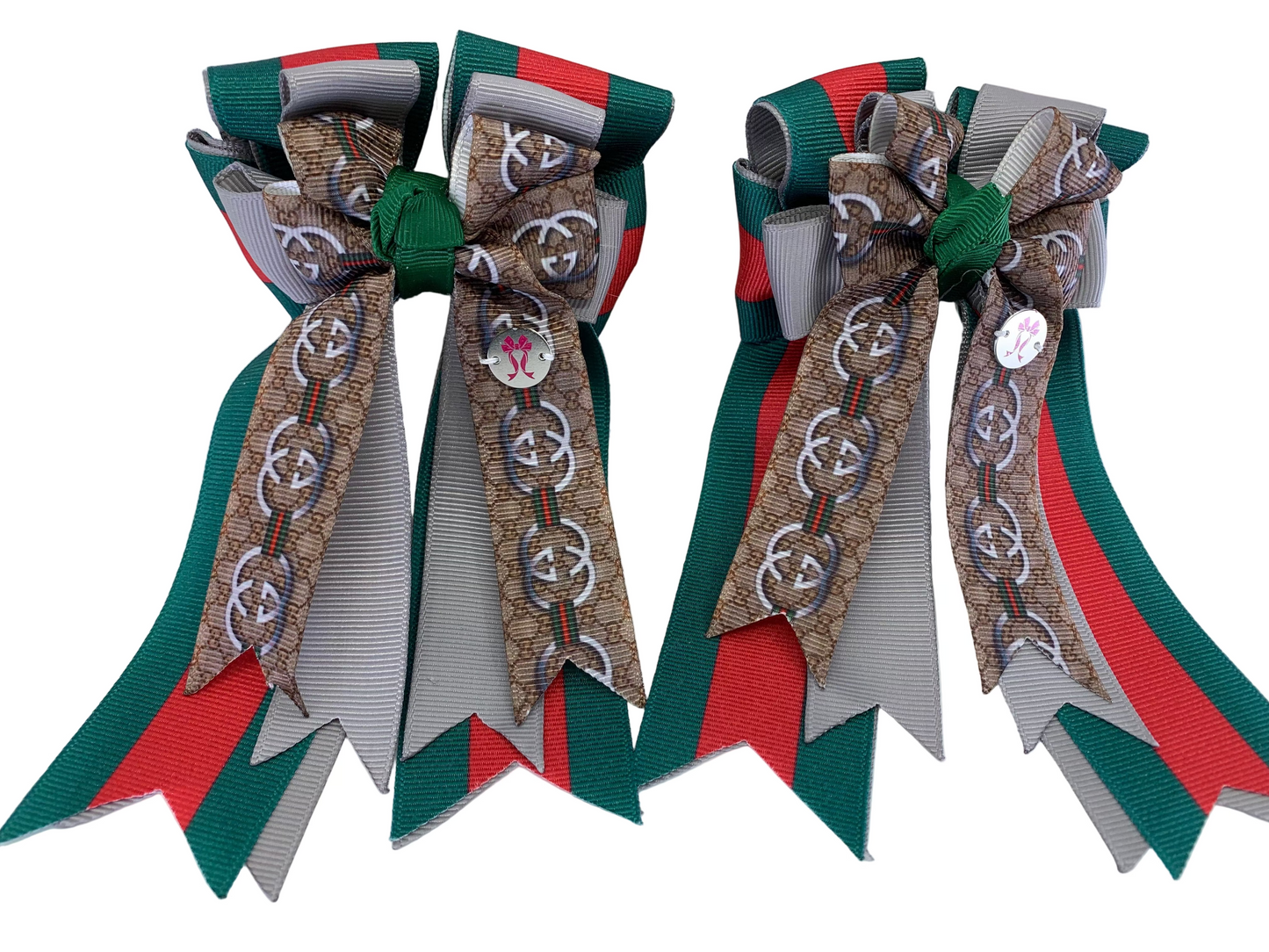 PonyTail Bows 3" Tails PonyTail Bows- Designer G Chrome equestrian team apparel online tack store mobile tack store custom farm apparel custom show stable clothing equestrian lifestyle horse show clothing riding clothes PonyTail Bows | Equestrian Hair Accessories horses equestrian tack store