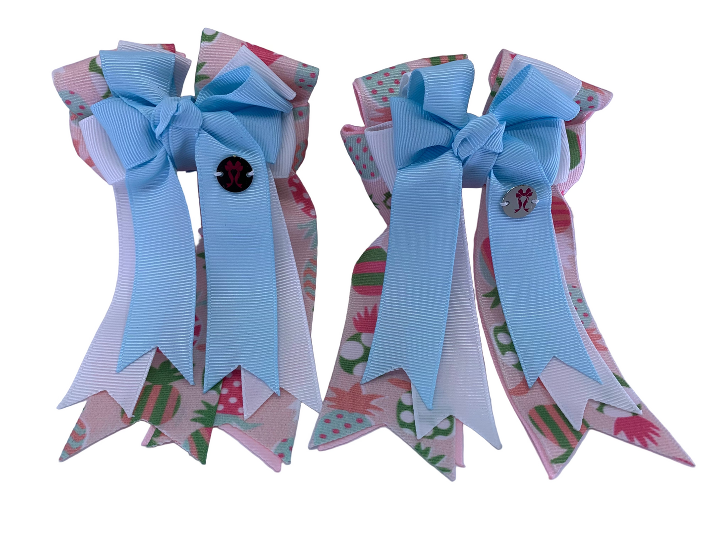 PonyTail Bows 3" Tails PonyTail Bows- Pineapple Fun Baby Blue equestrian team apparel online tack store mobile tack store custom farm apparel custom show stable clothing equestrian lifestyle horse show clothing riding clothes PonyTail Bows | Equestrian Hair Accessories horses equestrian tack store