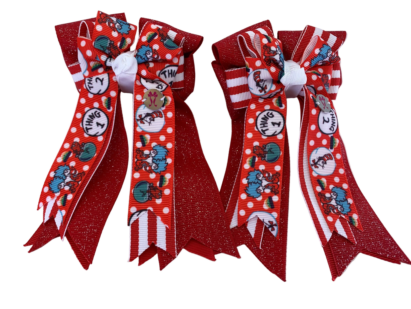 PonyTail Bows 3" Tails PonyTail Bows- Thing 1 & Thing 2 equestrian team apparel online tack store mobile tack store custom farm apparel custom show stable clothing equestrian lifestyle horse show clothing riding clothes PonyTail Bows | Equestrian Hair Accessories horses equestrian tack store