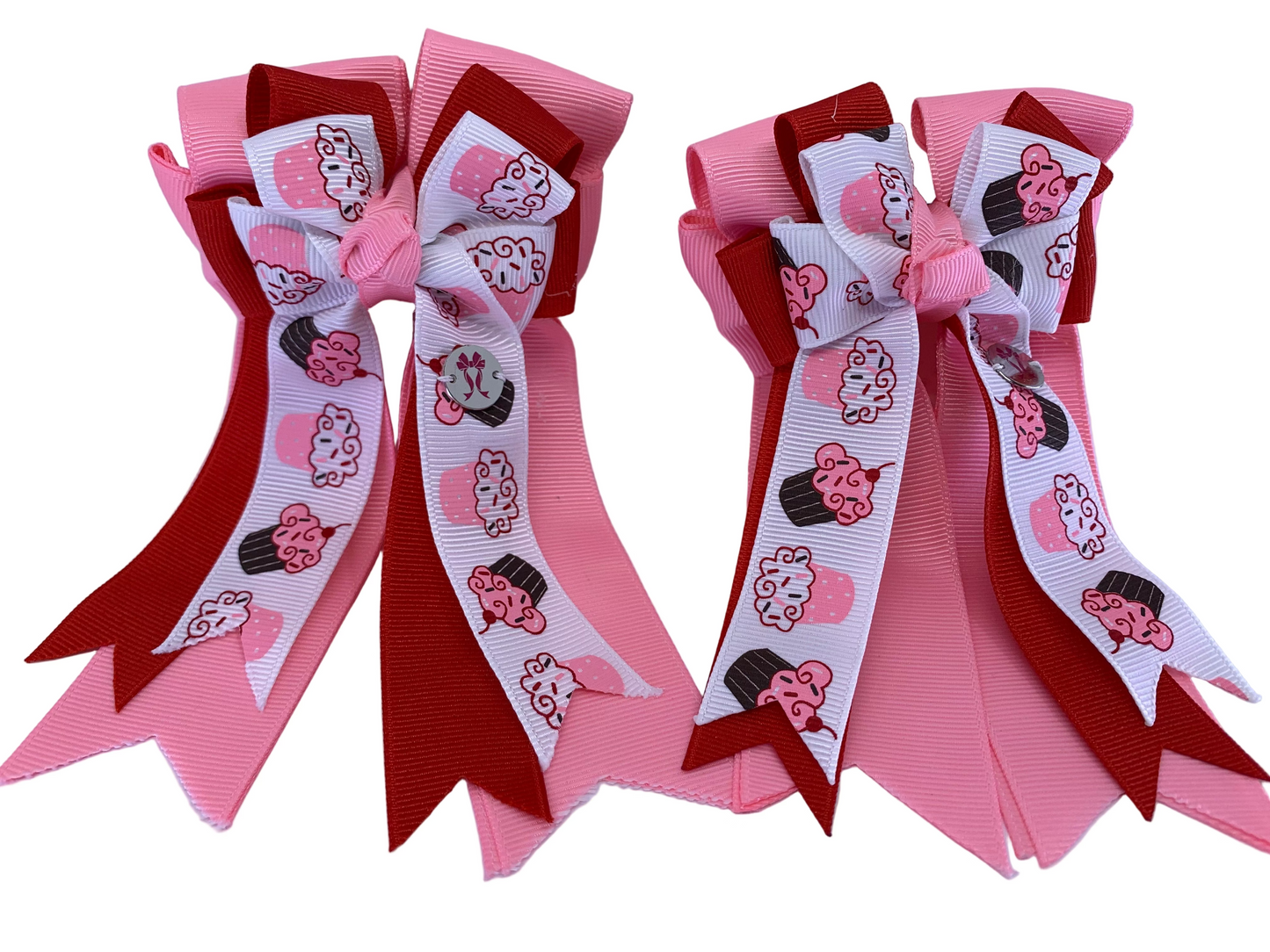 PonyTail Bows 3" Tails PonyTail Bows- Cupcake Party equestrian team apparel online tack store mobile tack store custom farm apparel custom show stable clothing equestrian lifestyle horse show clothing riding clothes PonyTail Bows | Equestrian Hair Accessories horses equestrian tack store