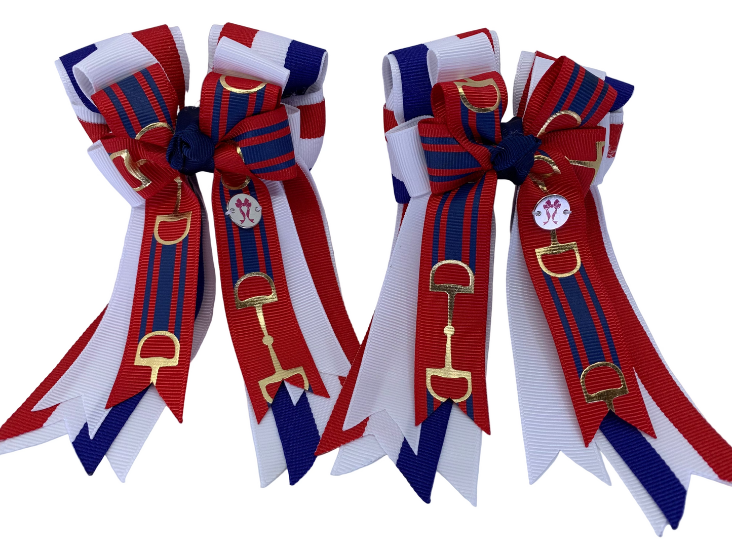 PonyTail Bows 3" Tails PonyTail Bows- Red White Striped Bits equestrian team apparel online tack store mobile tack store custom farm apparel custom show stable clothing equestrian lifestyle horse show clothing riding clothes PonyTail Bows | Equestrian Hair Accessories horses equestrian tack store