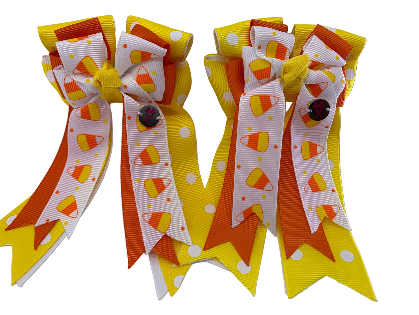 PonyTail Bows 3" Tails PonyTail Bows- Candy Corn Yellow equestrian team apparel online tack store mobile tack store custom farm apparel custom show stable clothing equestrian lifestyle horse show clothing riding clothes PonyTail Bows | Equestrian Hair Accessories horses equestrian tack store