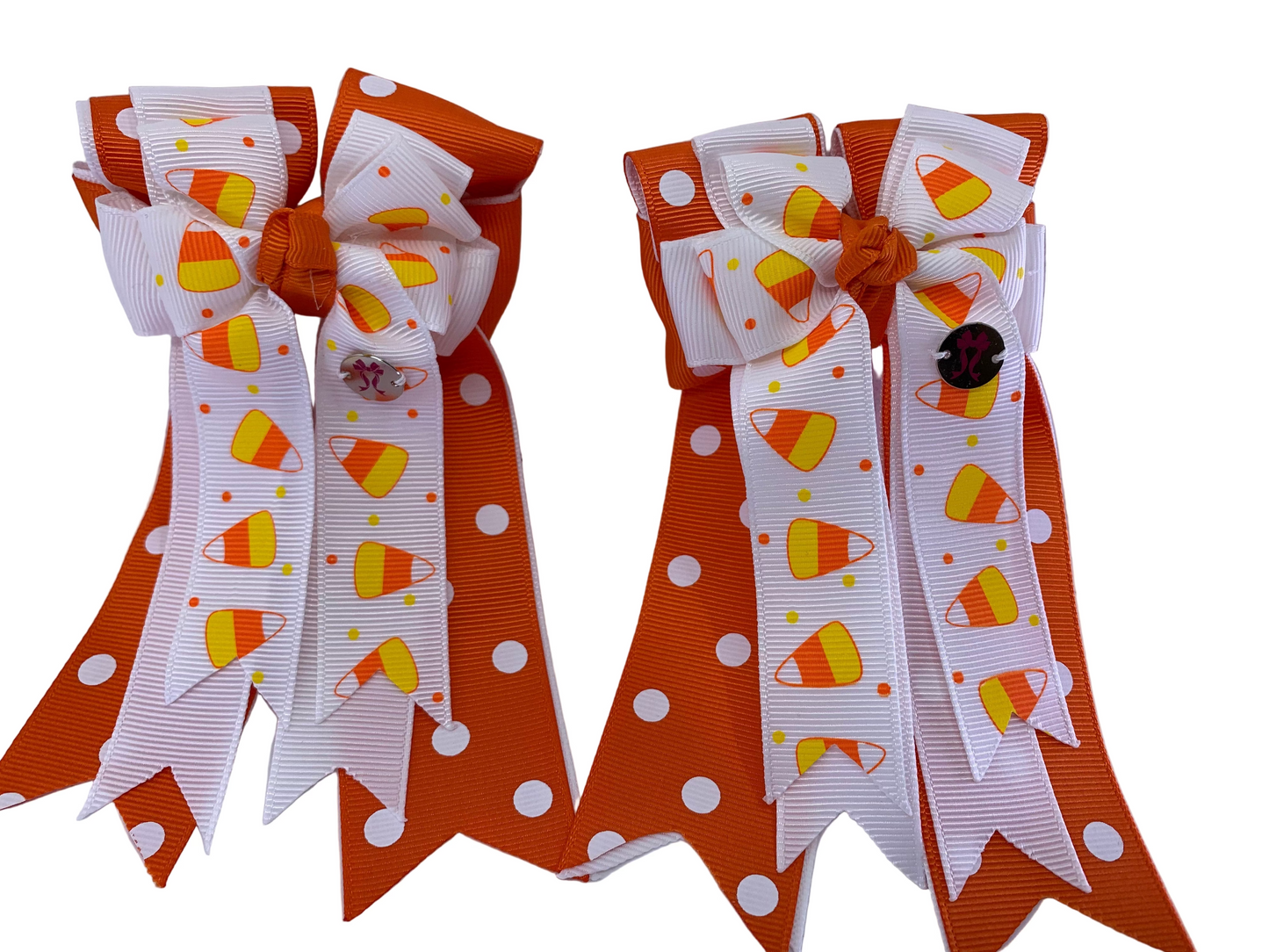 PonyTail Bows 3" Tails PonyTail Bows- Candy Corn Orange equestrian team apparel online tack store mobile tack store custom farm apparel custom show stable clothing equestrian lifestyle horse show clothing riding clothes PonyTail Bows | Equestrian Hair Accessories horses equestrian tack store