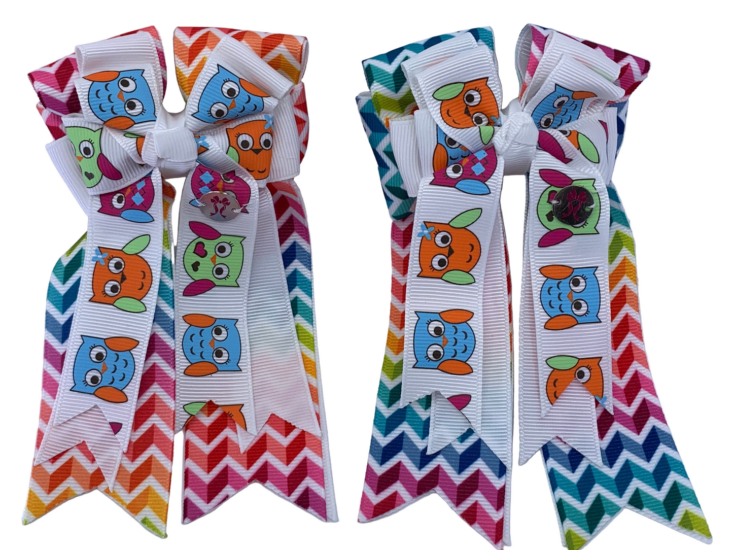 PonyTail Bows 3" Tails PonyTail Bows- Chevron Owls equestrian team apparel online tack store mobile tack store custom farm apparel custom show stable clothing equestrian lifestyle horse show clothing riding clothes PonyTail Bows | Equestrian Hair Accessories horses equestrian tack store