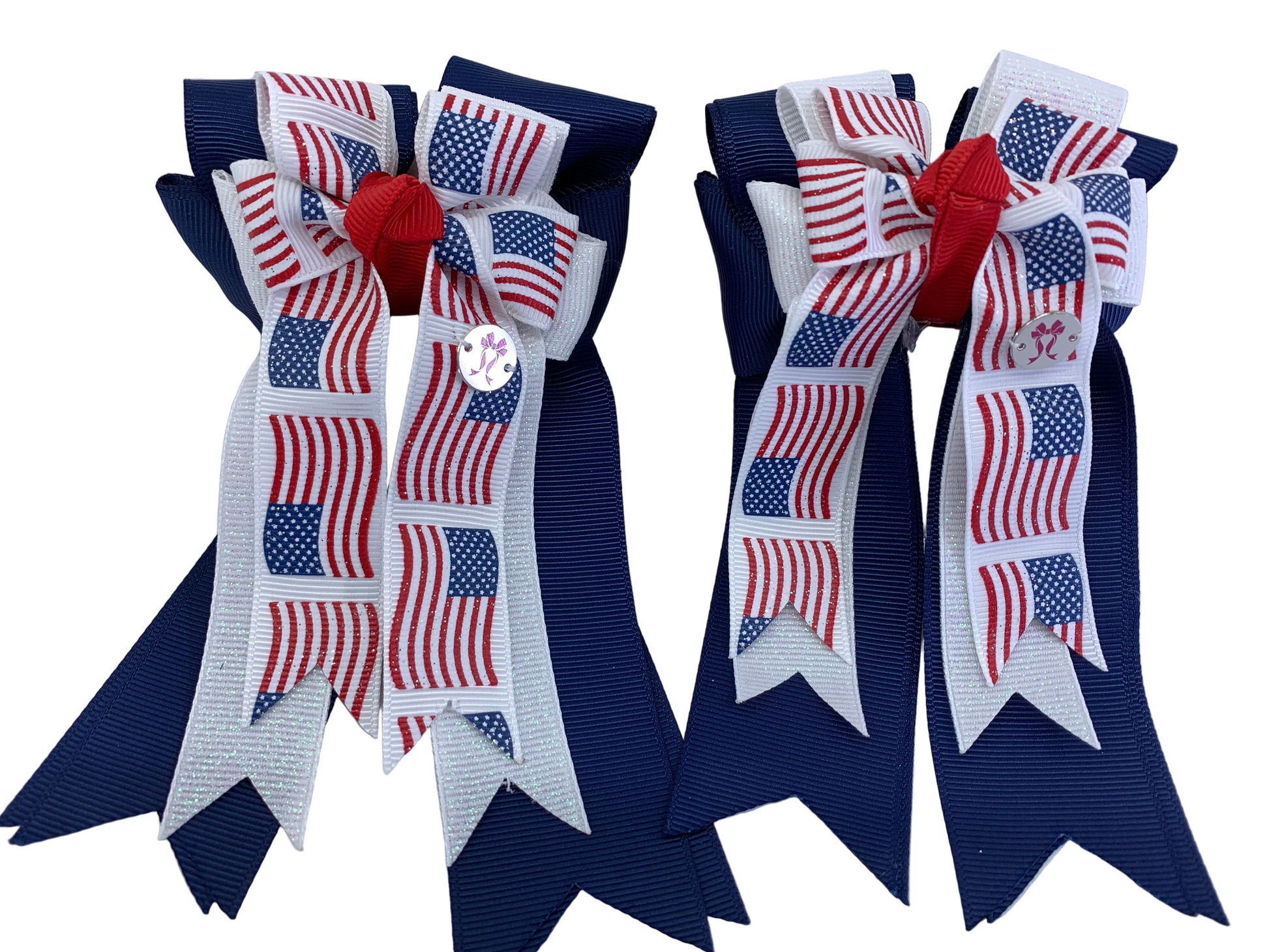 PonyTail Bows 3" Tails PonyTail Bows- American Flag Navy equestrian team apparel online tack store mobile tack store custom farm apparel custom show stable clothing equestrian lifestyle horse show clothing riding clothes PonyTail Bows | Equestrian Hair Accessories horses equestrian tack store
